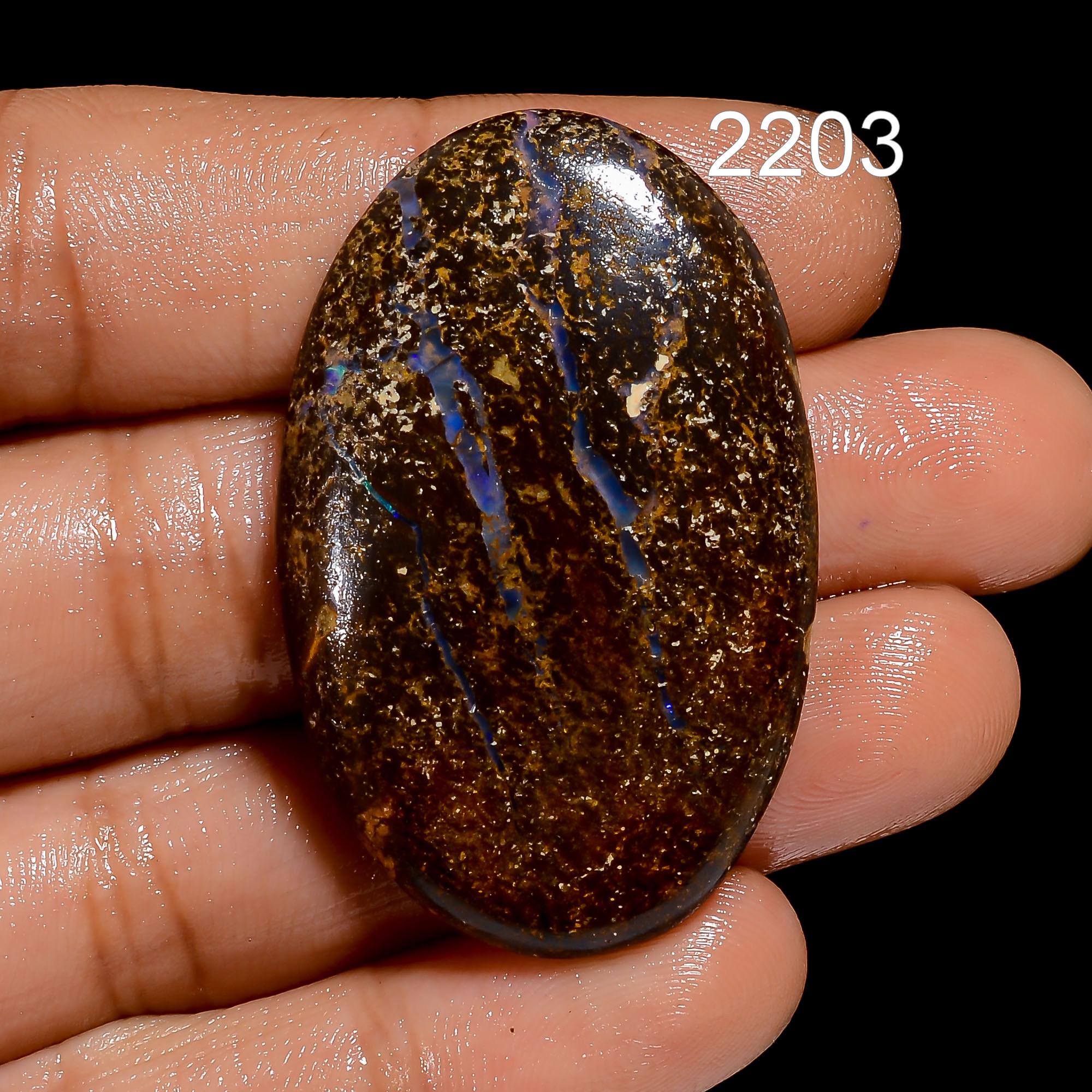 Natural Boulder Opal Cabochon, AAA Quality Loose Gemstone