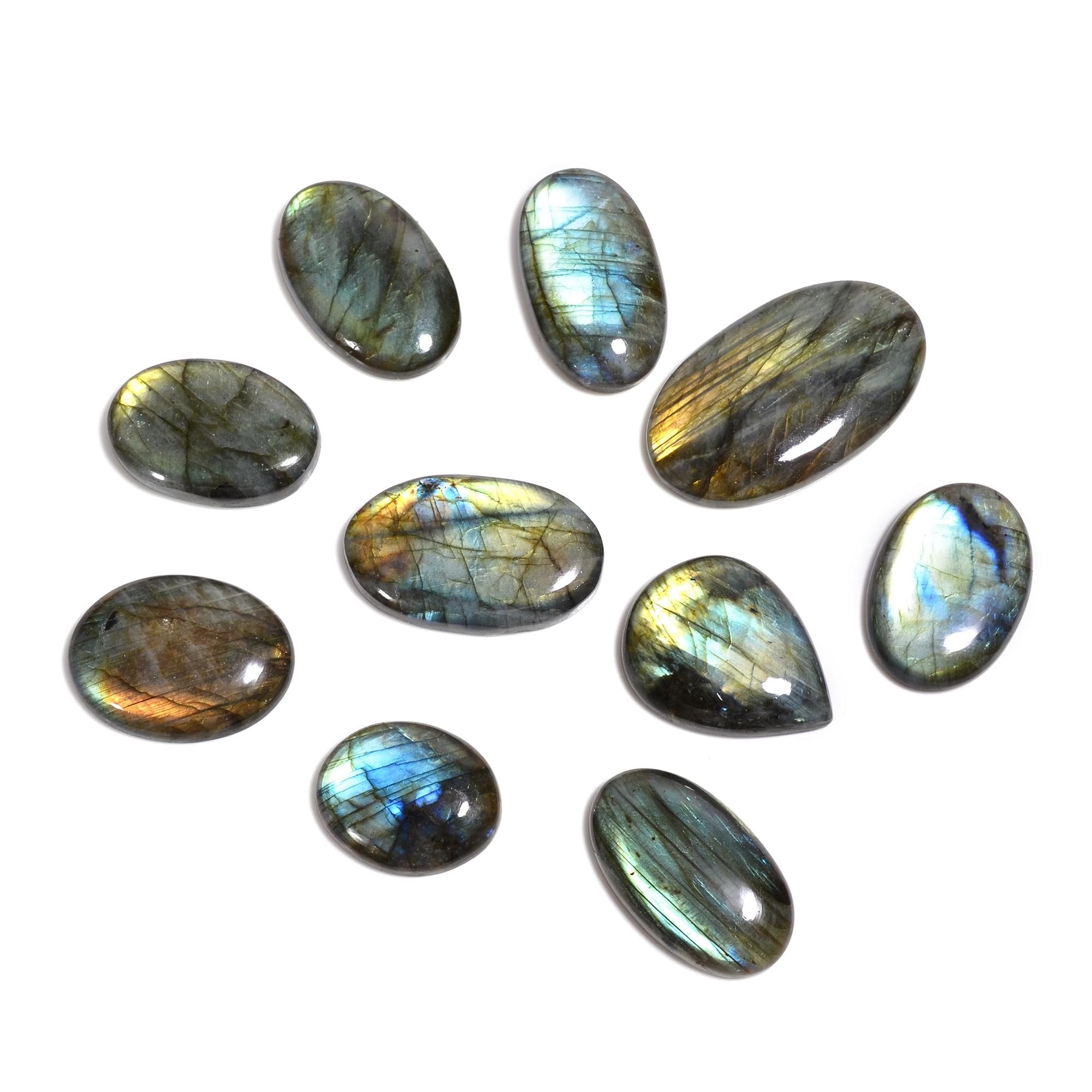 AAA Blue Labradorite Cabochons, Mixed Shape, Jewelry Making Stones - image 2