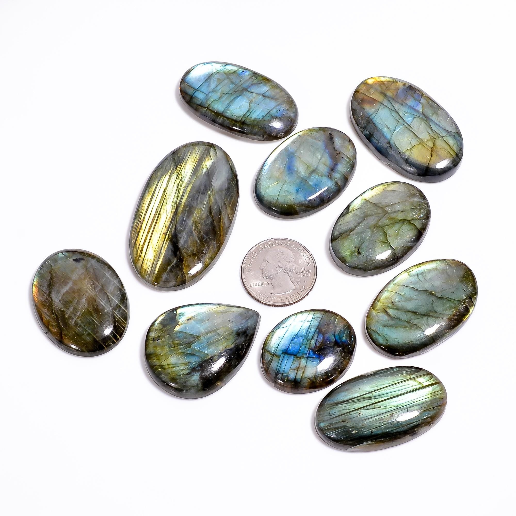 AAA Blue Labradorite Cabochons, Mixed Shape, Jewelry Making Stones - image 4