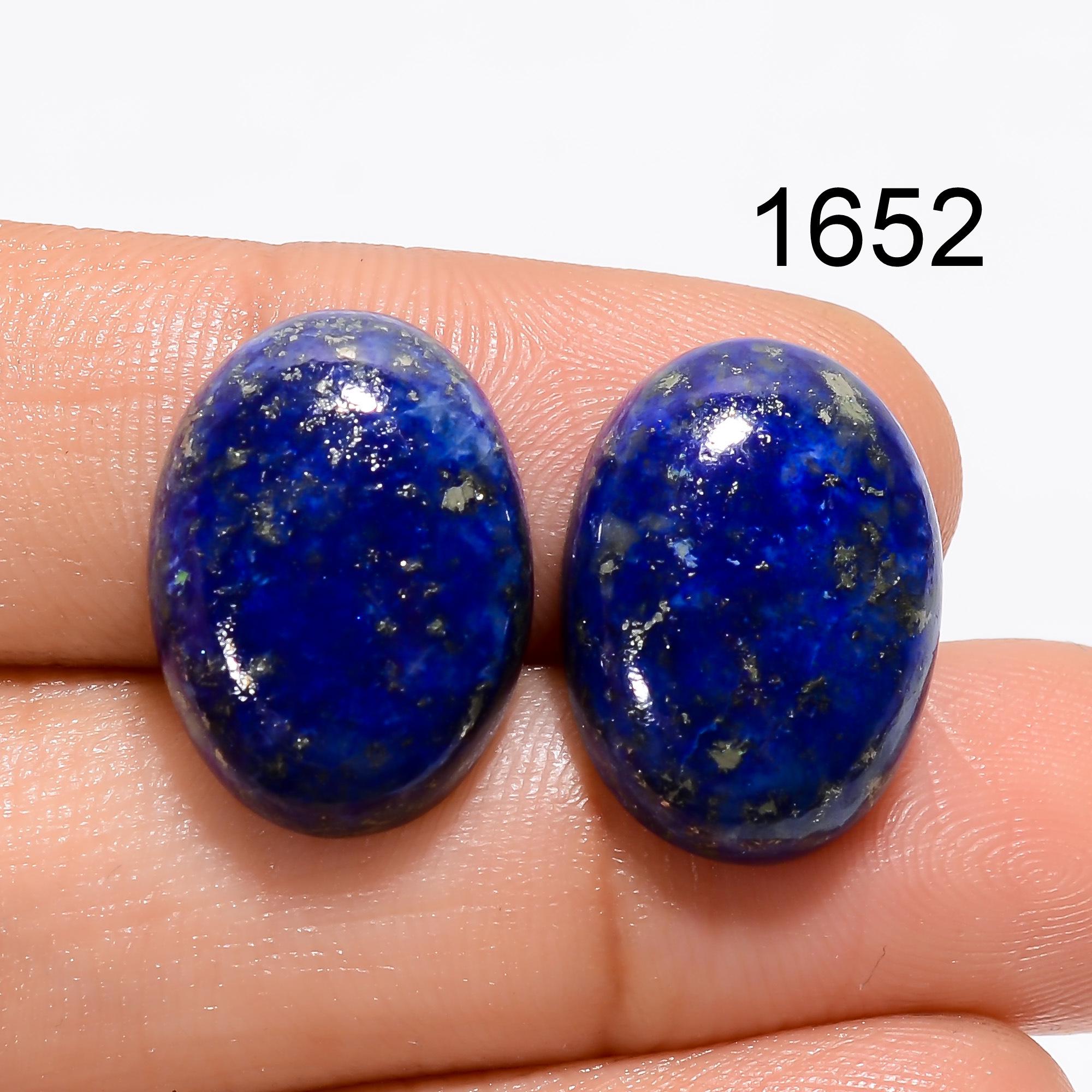 AAA Lapis Lazuli Cabochon Pair, Loose Gemstone, Earring Jewelry Making - image 3