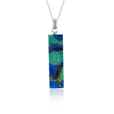 Natural Malachite Silver Plated Pendant with natural green pattern