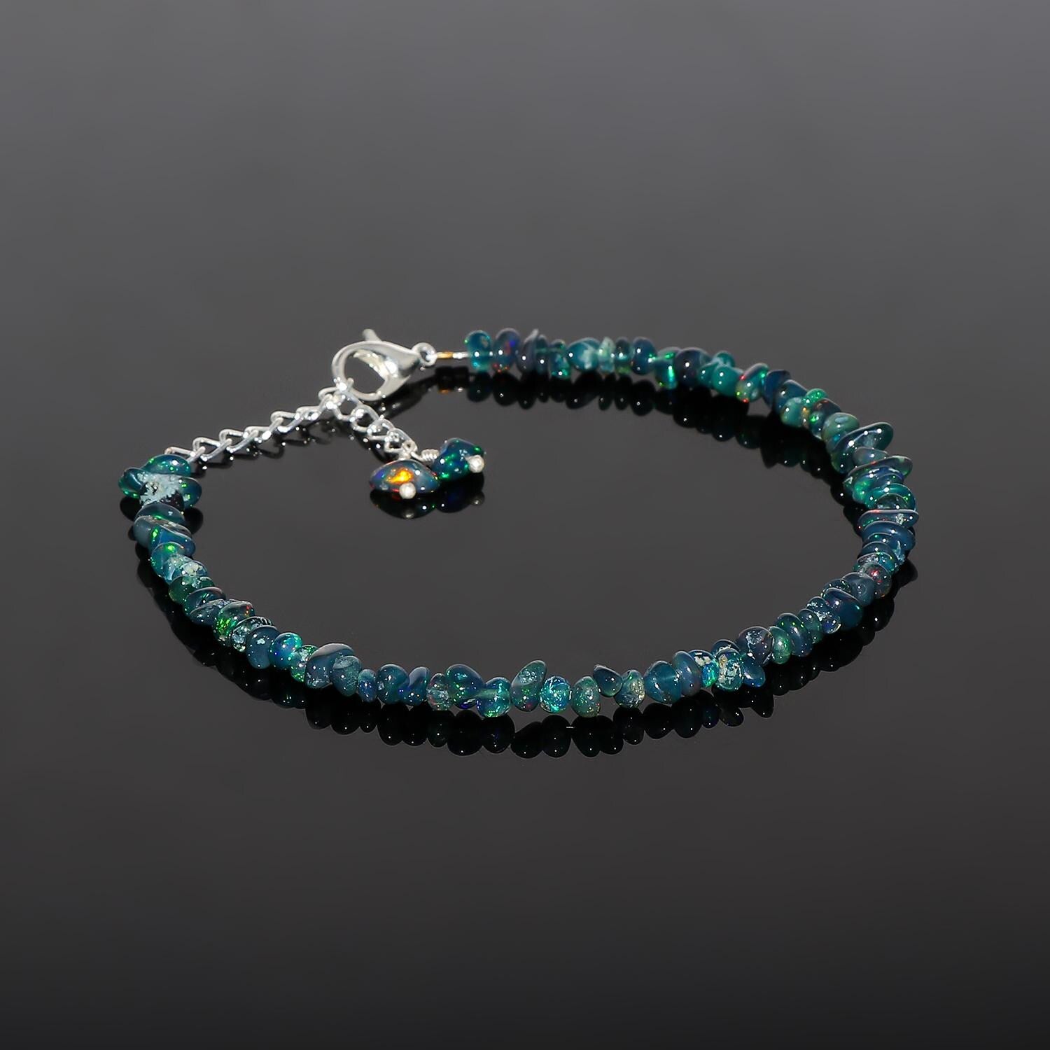 Natural Ethiopian Opal Bracelet for Women - AAA Beaded Fire Opal Vintage Gemstone Jewelry - image 2