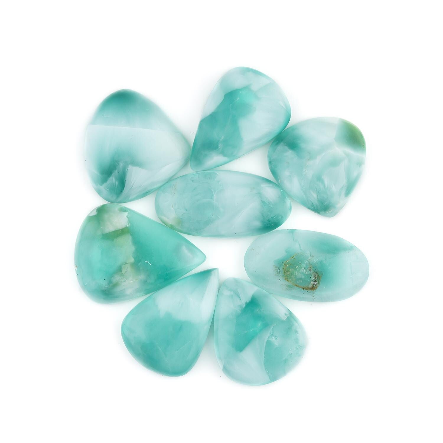 AAA Blue Hemimorphite Cabochon Lot, Mix Shape Loose Gemstones - image 4