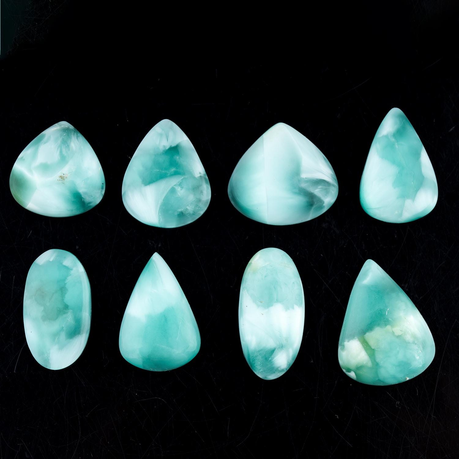 AAA Blue Hemimorphite Cabochon Lot, Mix Shape Loose Gemstones - image 2