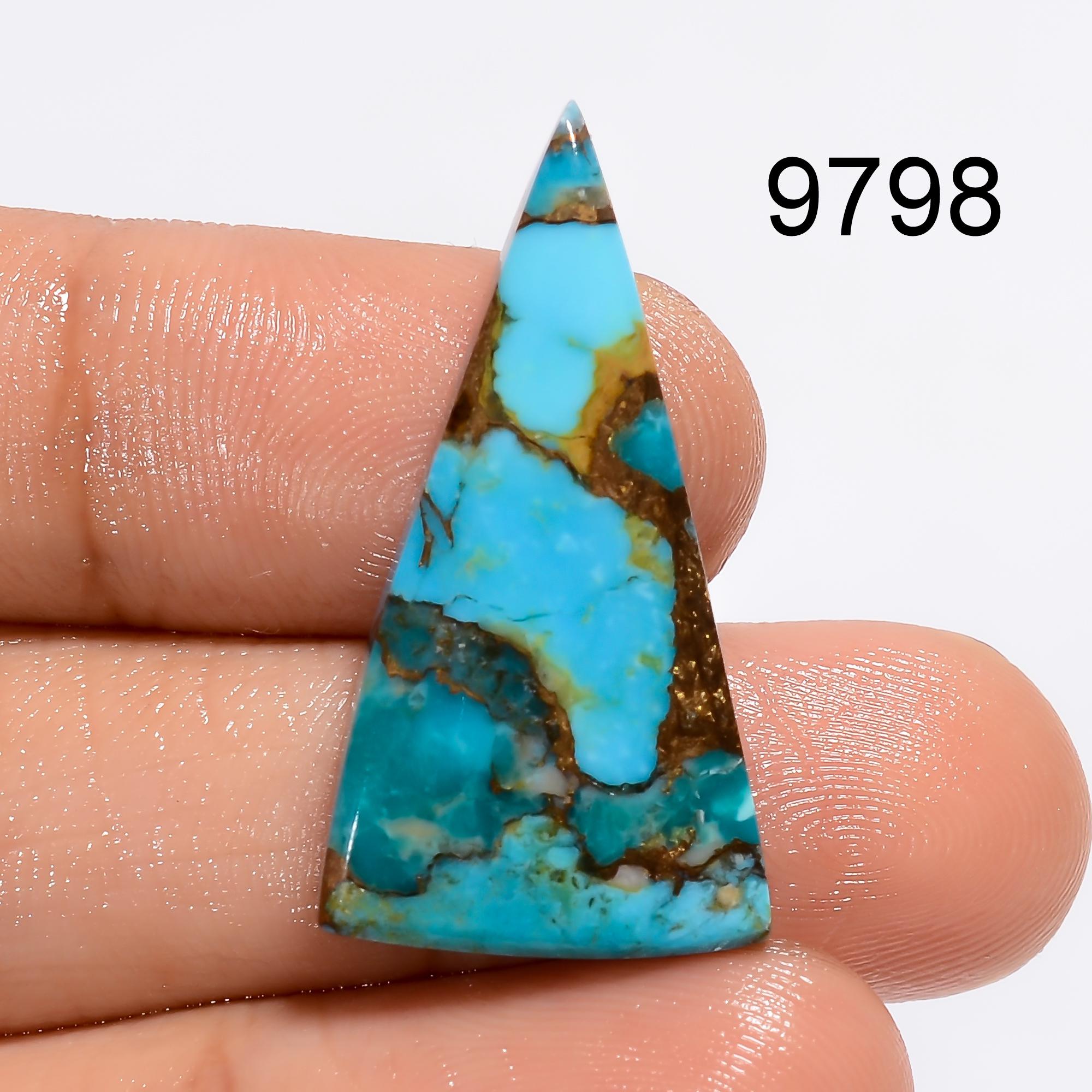 AAA Mohave Green Copper Turquoise Cabochon, Mix Shape Loose Gemstone - image 2