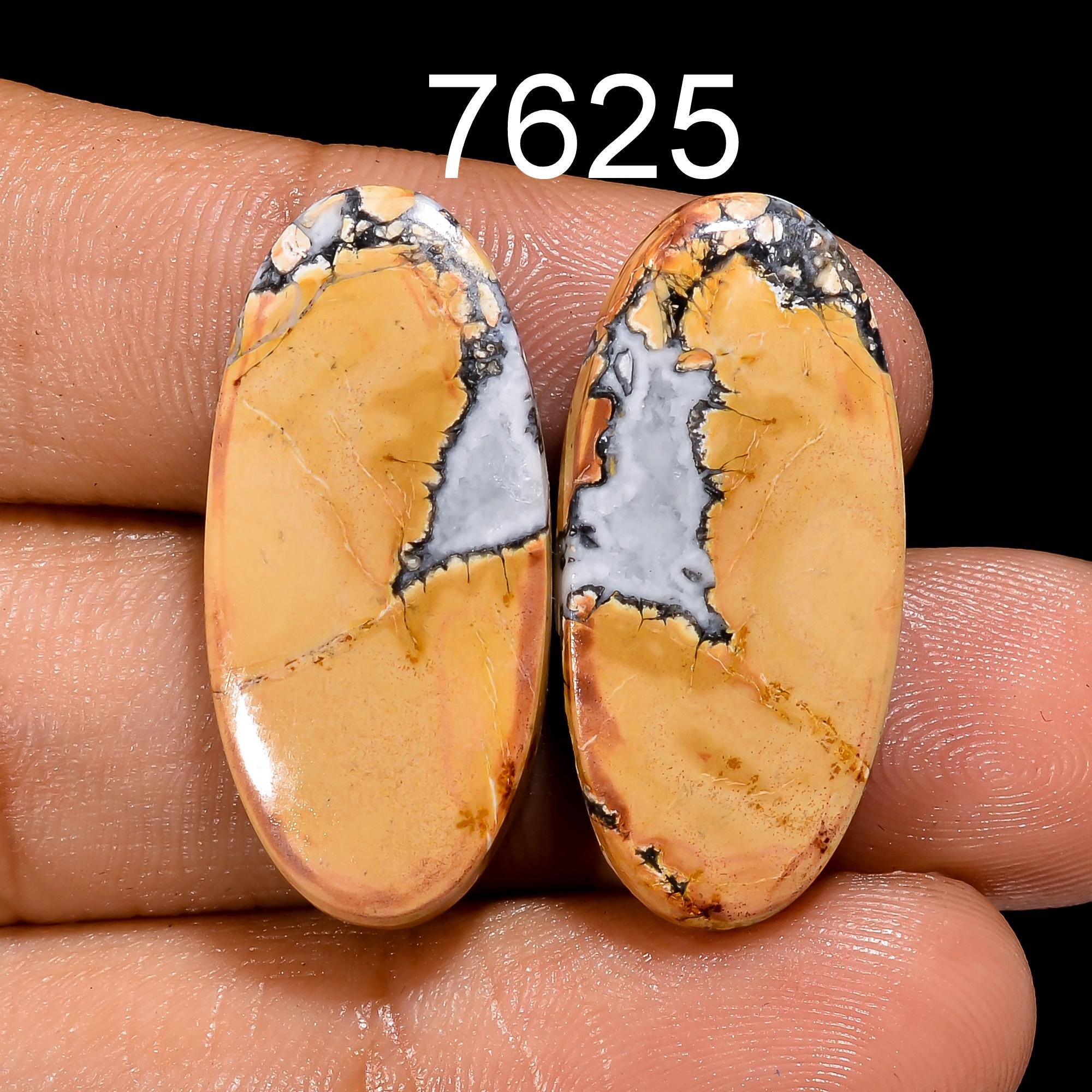 Maligano Jasper Pair, AAA Oval Cabochons, Earring Gemstone Supply