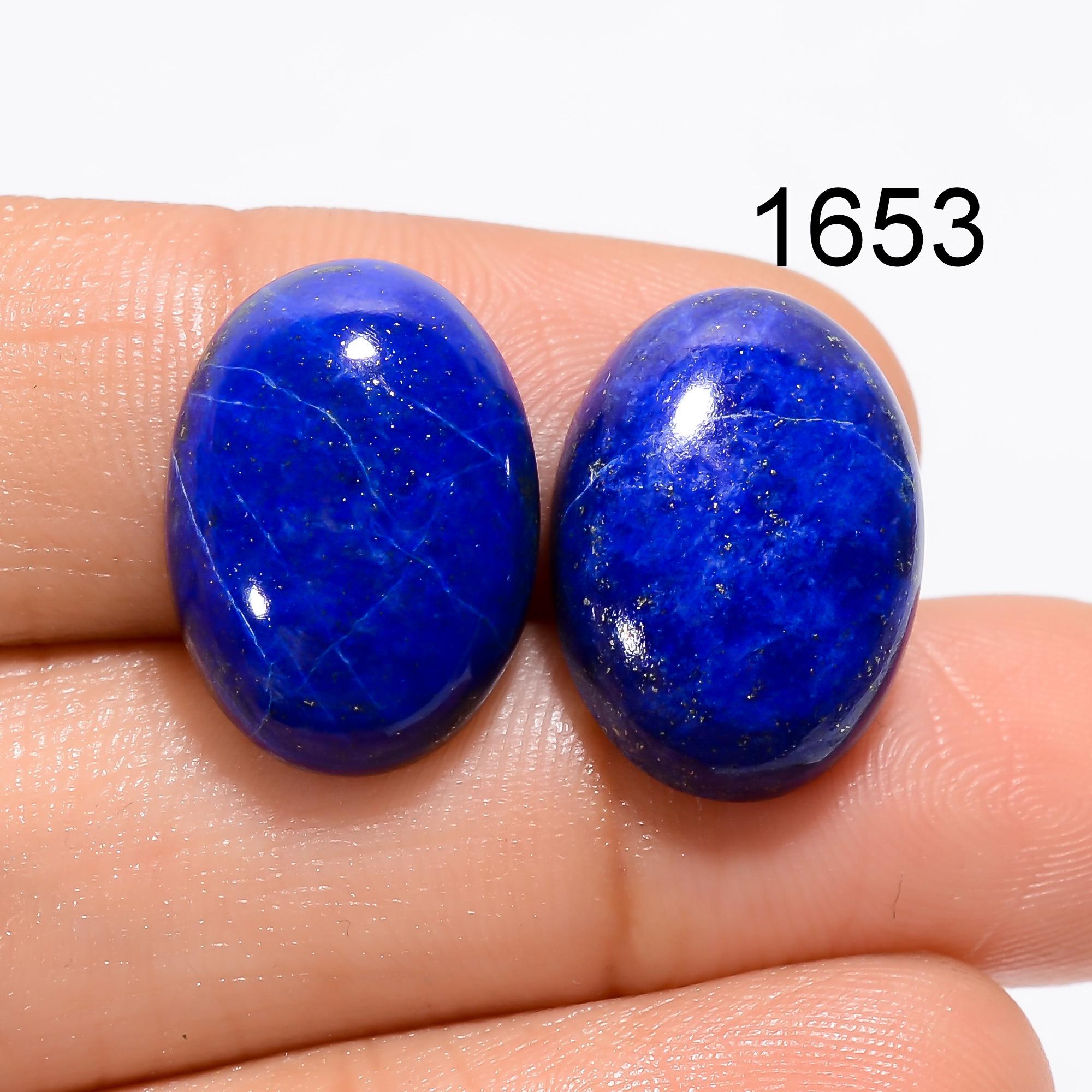 AAA Lapis Lazuli Cabochon Pair, Loose Gemstone, Earring Jewelry Making - image 4