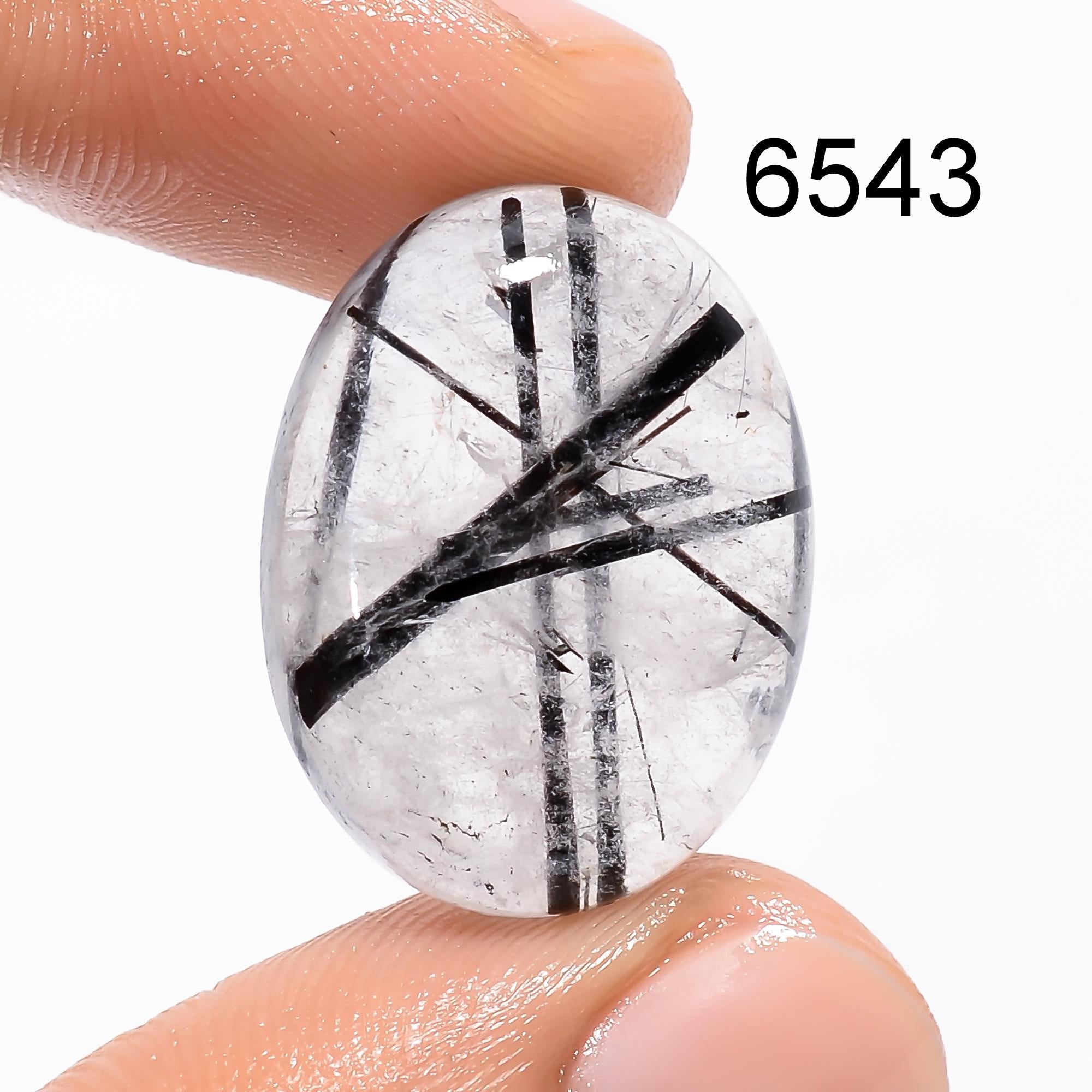 Black Rutile Quartz Cabochon, AAA Gemstone, Jewelry Making