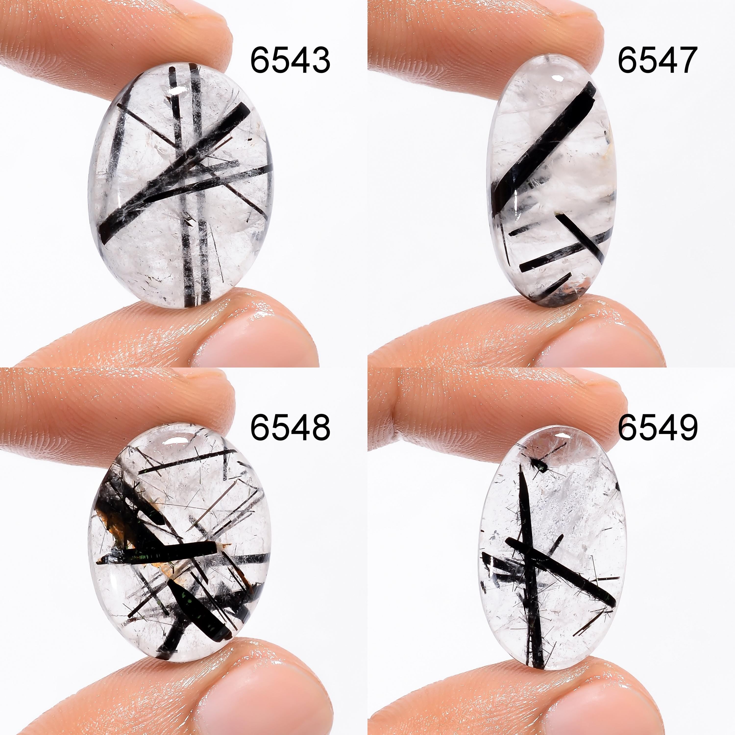 Black Rutile Quartz Cabochon, AAA Gemstone, Jewelry Making - image 2