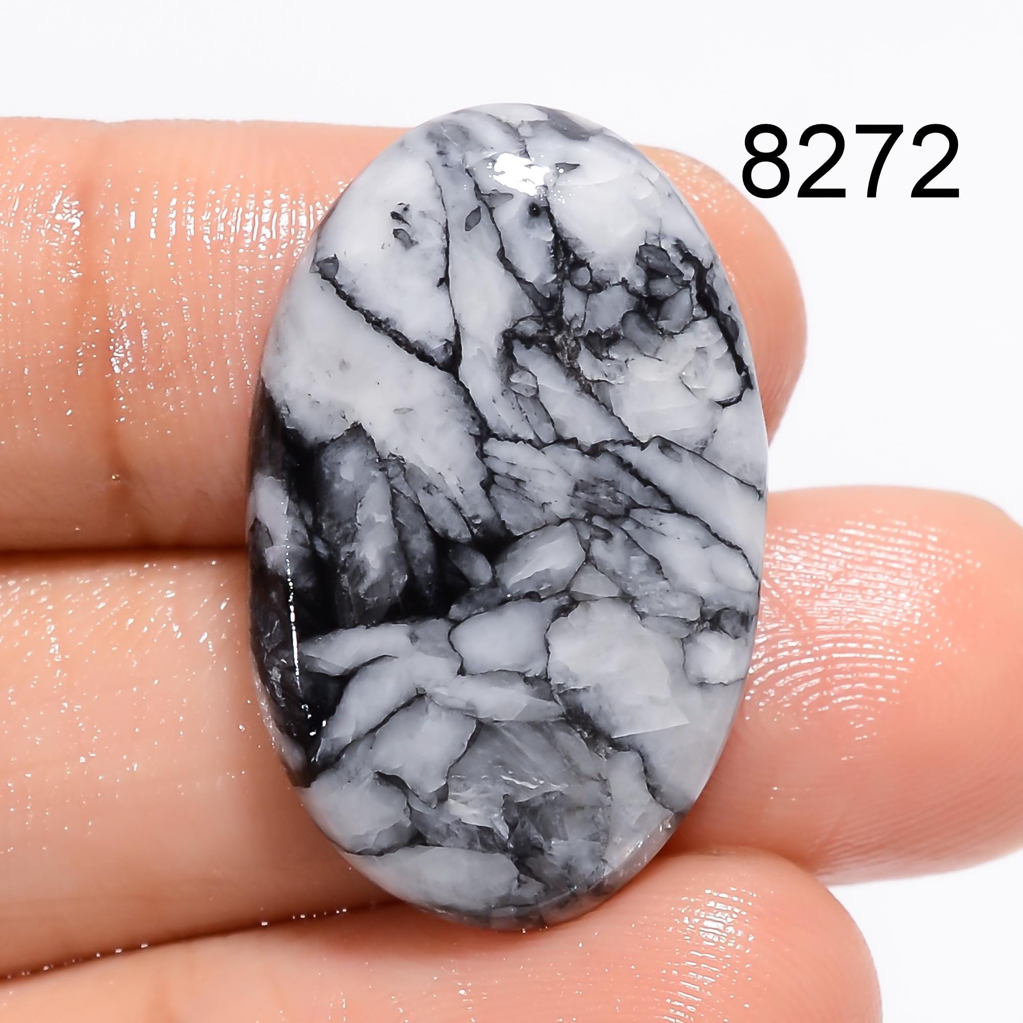 AAA Pinolith Jasper Cabochon: Natural Crystal Gemstone Pendant (28X24X5 mm, 39 Cts - image 10
