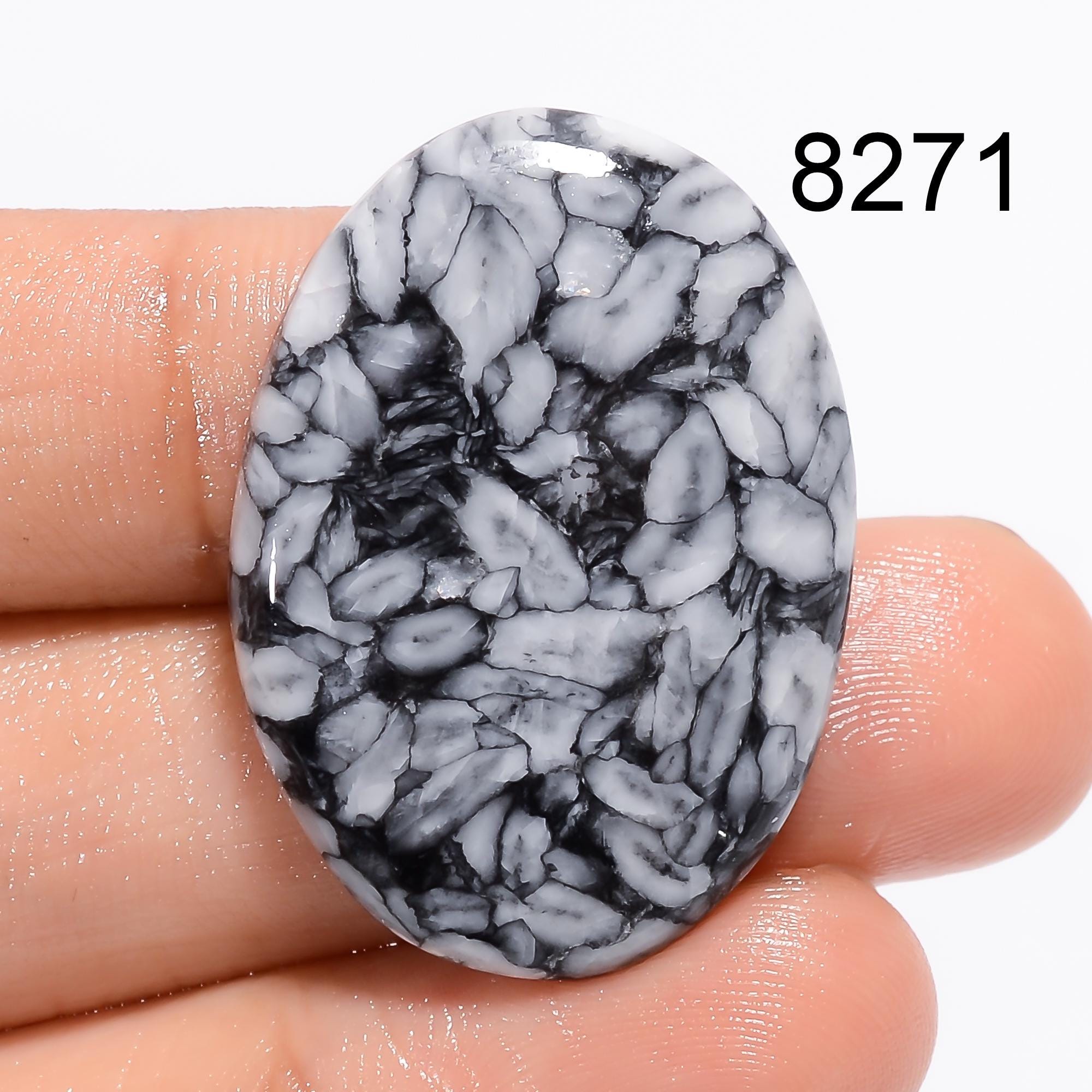 AAA Pinolith Jasper Cabochon: Natural Crystal Gemstone Pendant (28X24X5 mm, 39 Cts - image 9