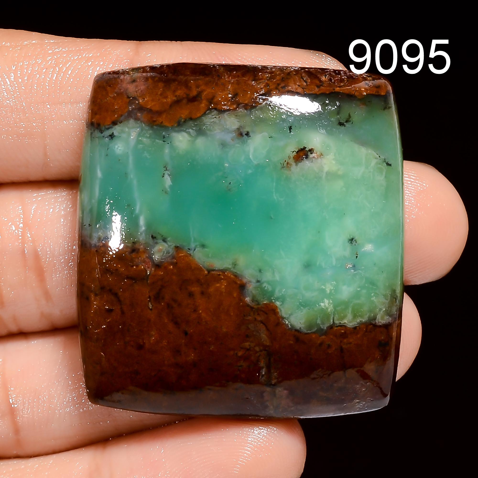 AAA Bio Chrysoprase Cabochon, Handmade Pendant Gemstone - image 3