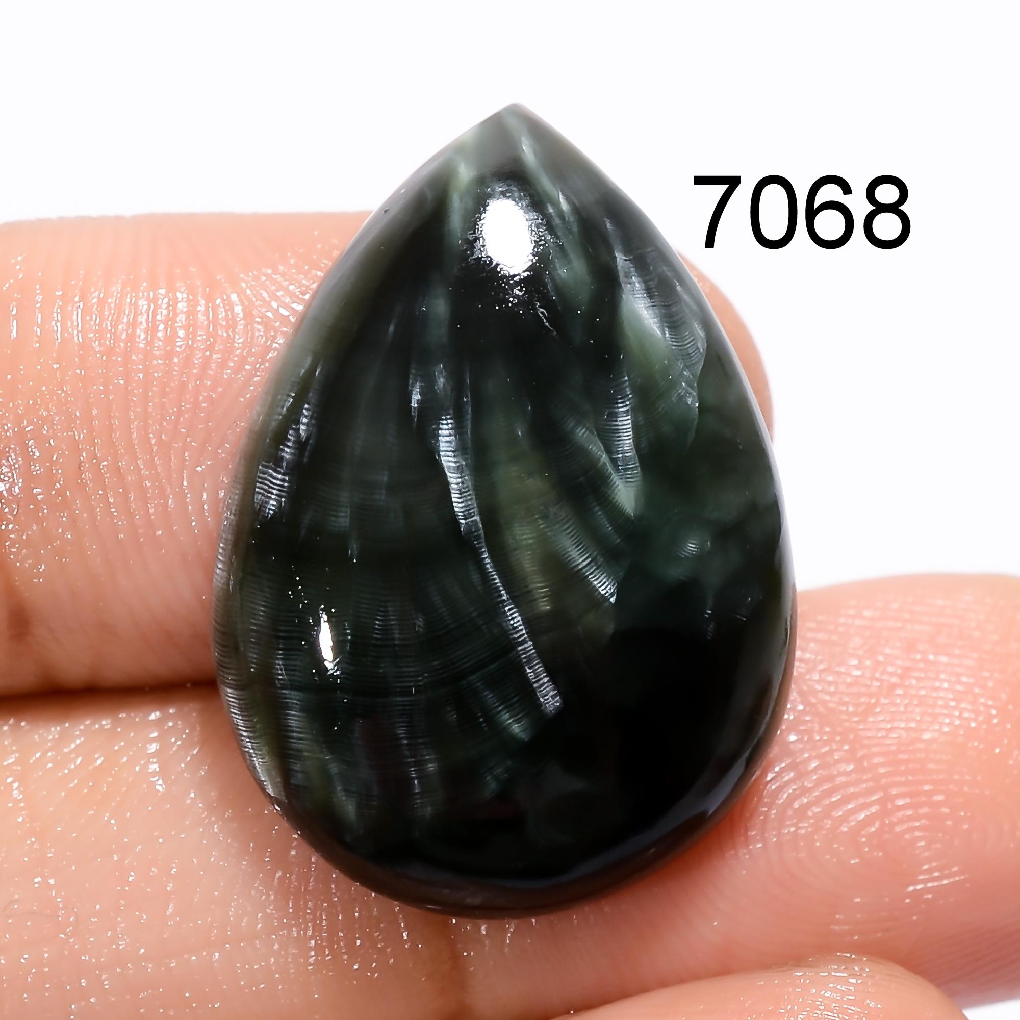 AAA Green Seraphinite Cabochon, Loose Gemstone Pendant, Ring Stone. - image 4