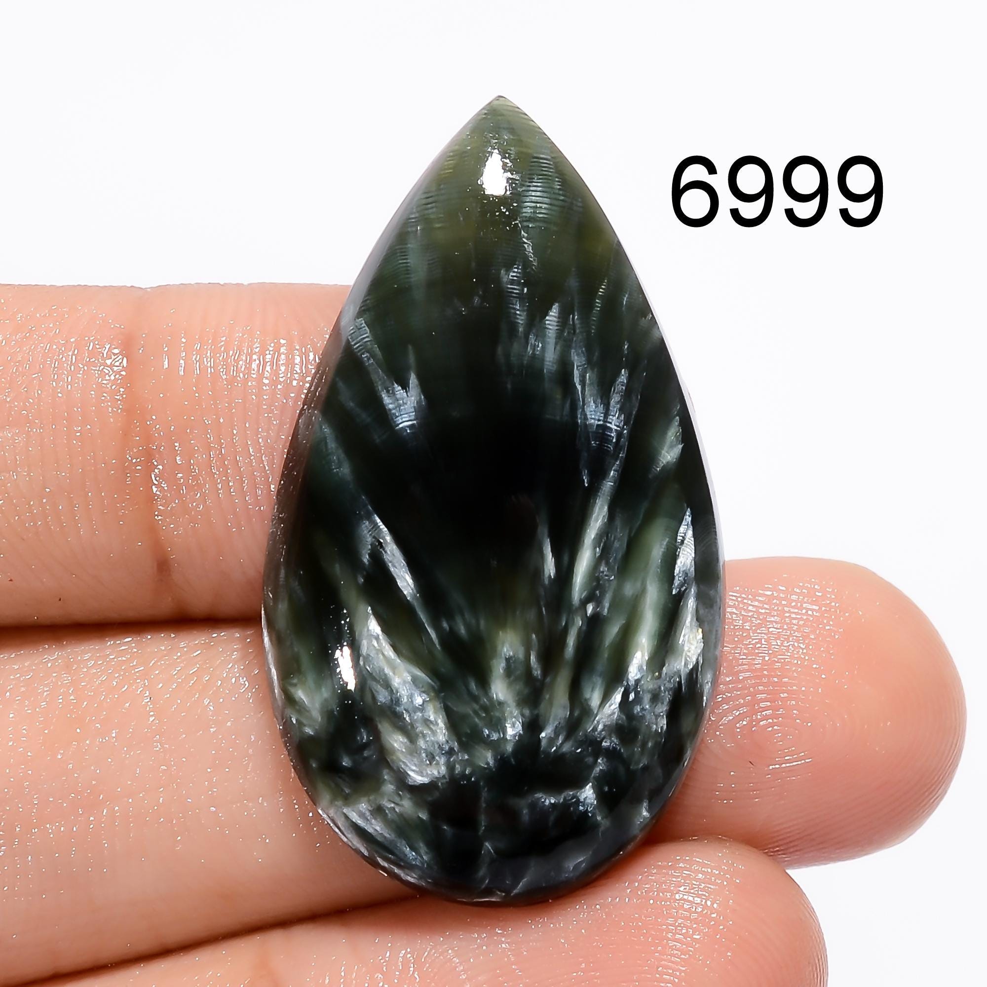 AAA Green Seraphinite Cabochon, Loose Gemstone Pendant, Ring Stone.