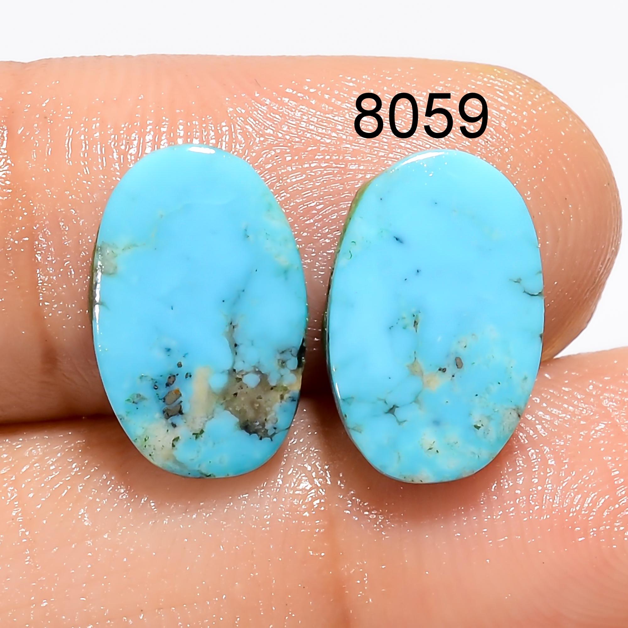 Matched Turquoise Gemstone Pair, AAA Quality Cabochons - image 2