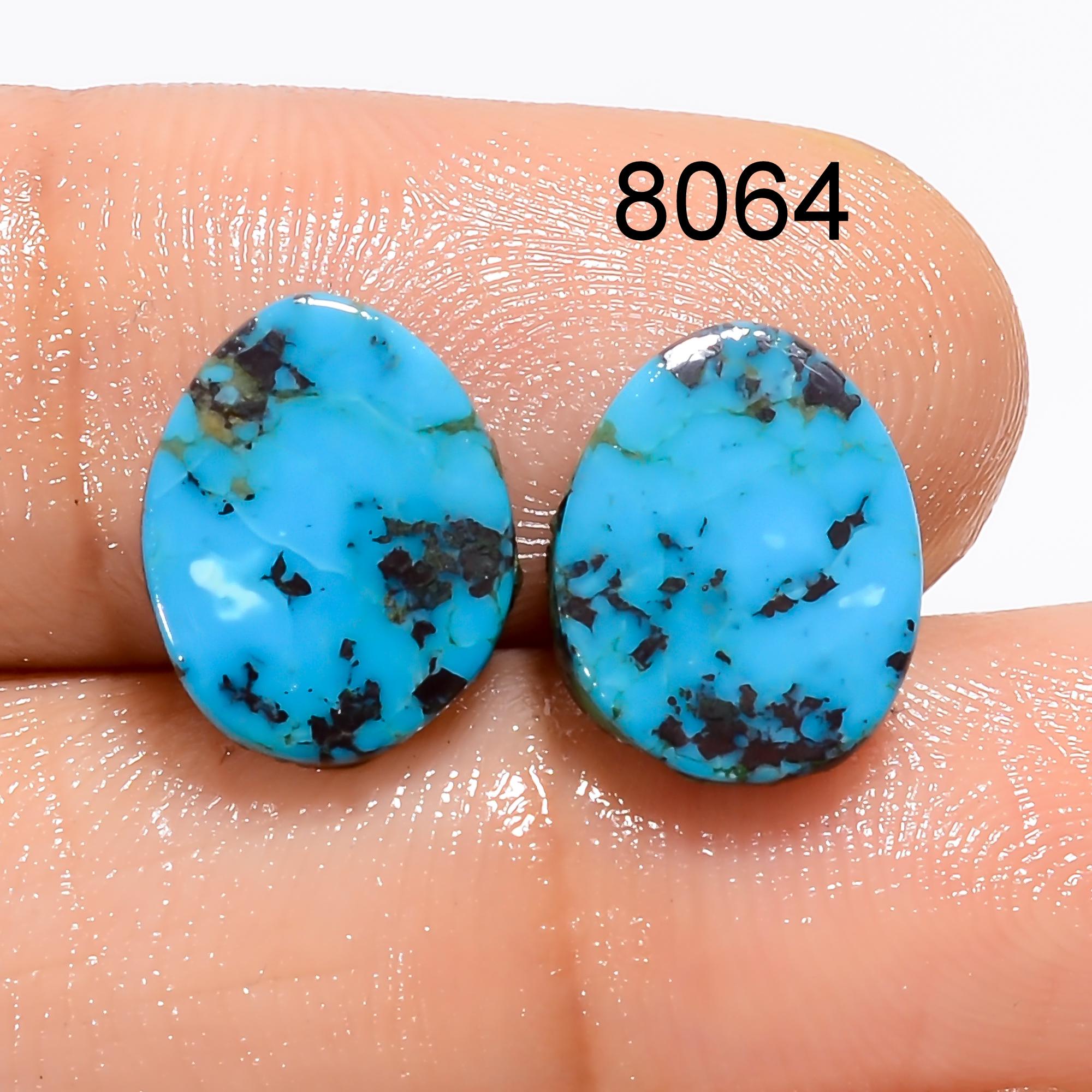 Matched Turquoise Gemstone Pair, AAA Quality Cabochons - image 3