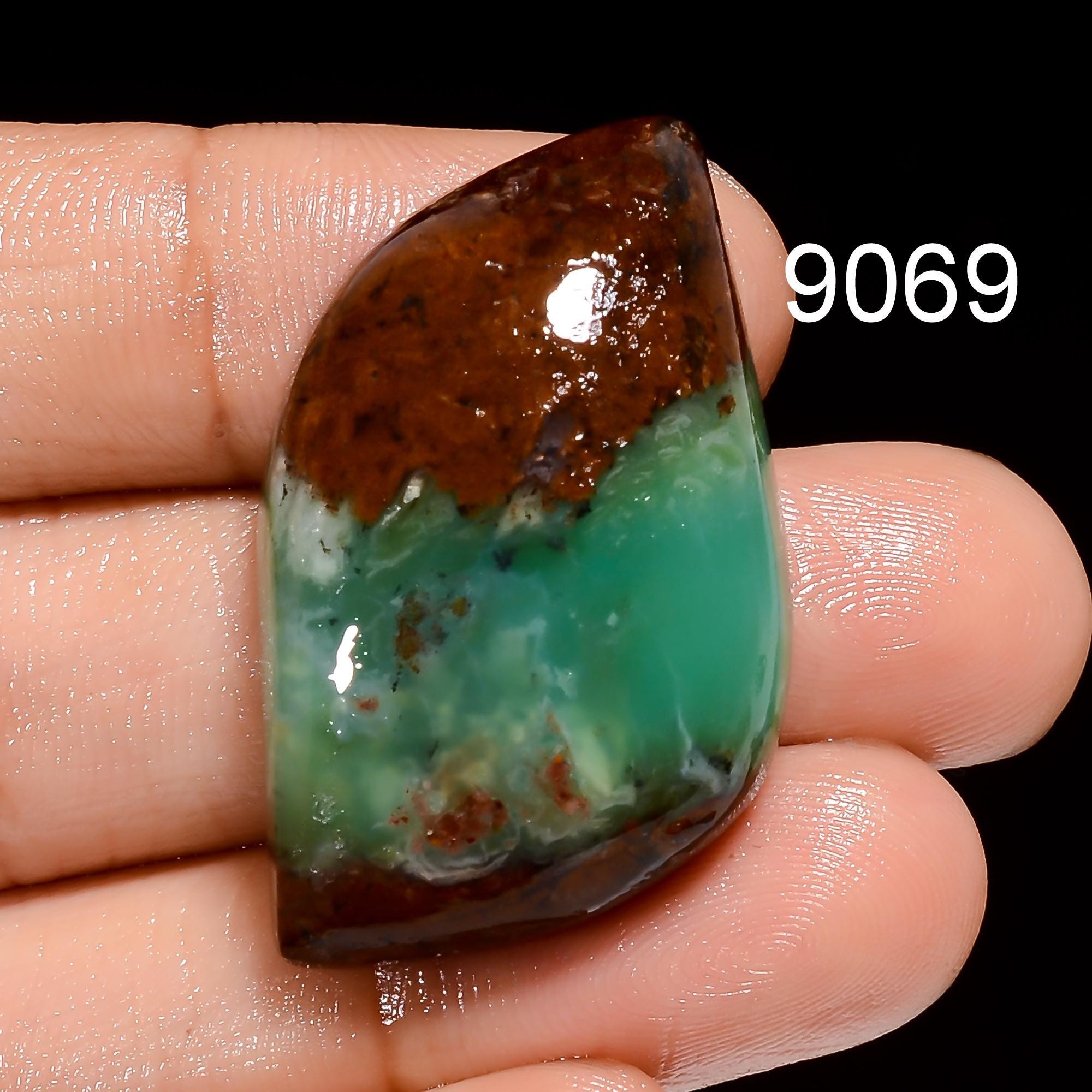 Natural Bio Chrysoprase Cabochon Gemstone, AAA Quality Pendant Stone For Jewelry Making - image 6