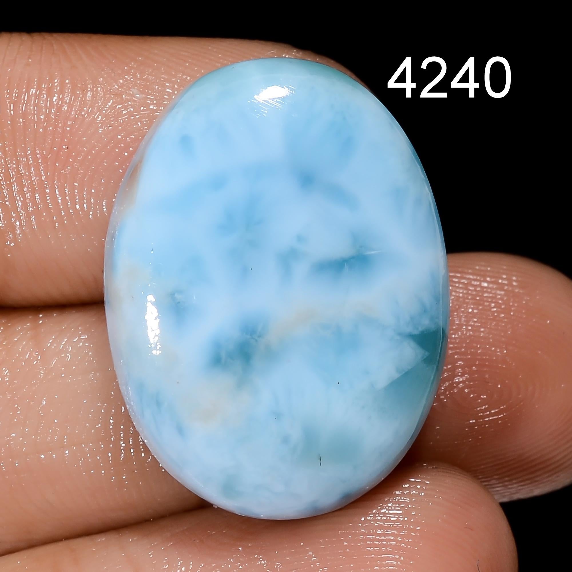 Natural Larimar Cabochon, Blue Gemstone, Flat Back, Mix Shape - image 4