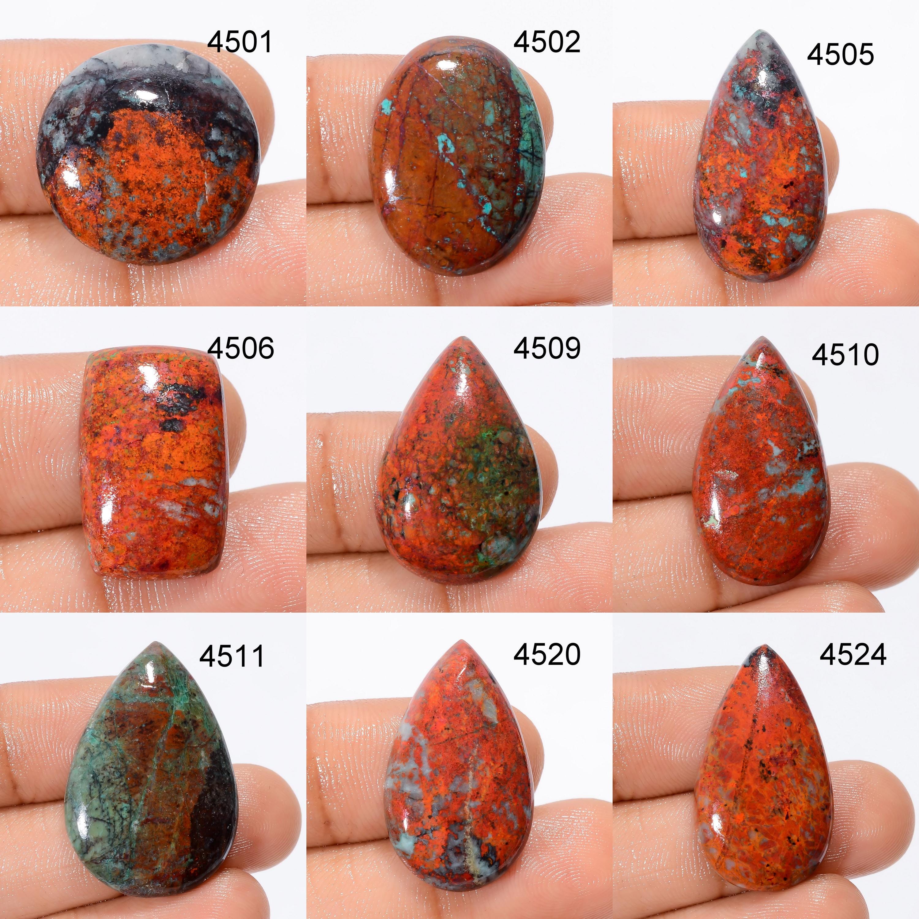 AAA Sonora Sunrise Jasper Cabochon, Cupric Chrysocolla Gemstone, Jewelry Making Supply - image 2