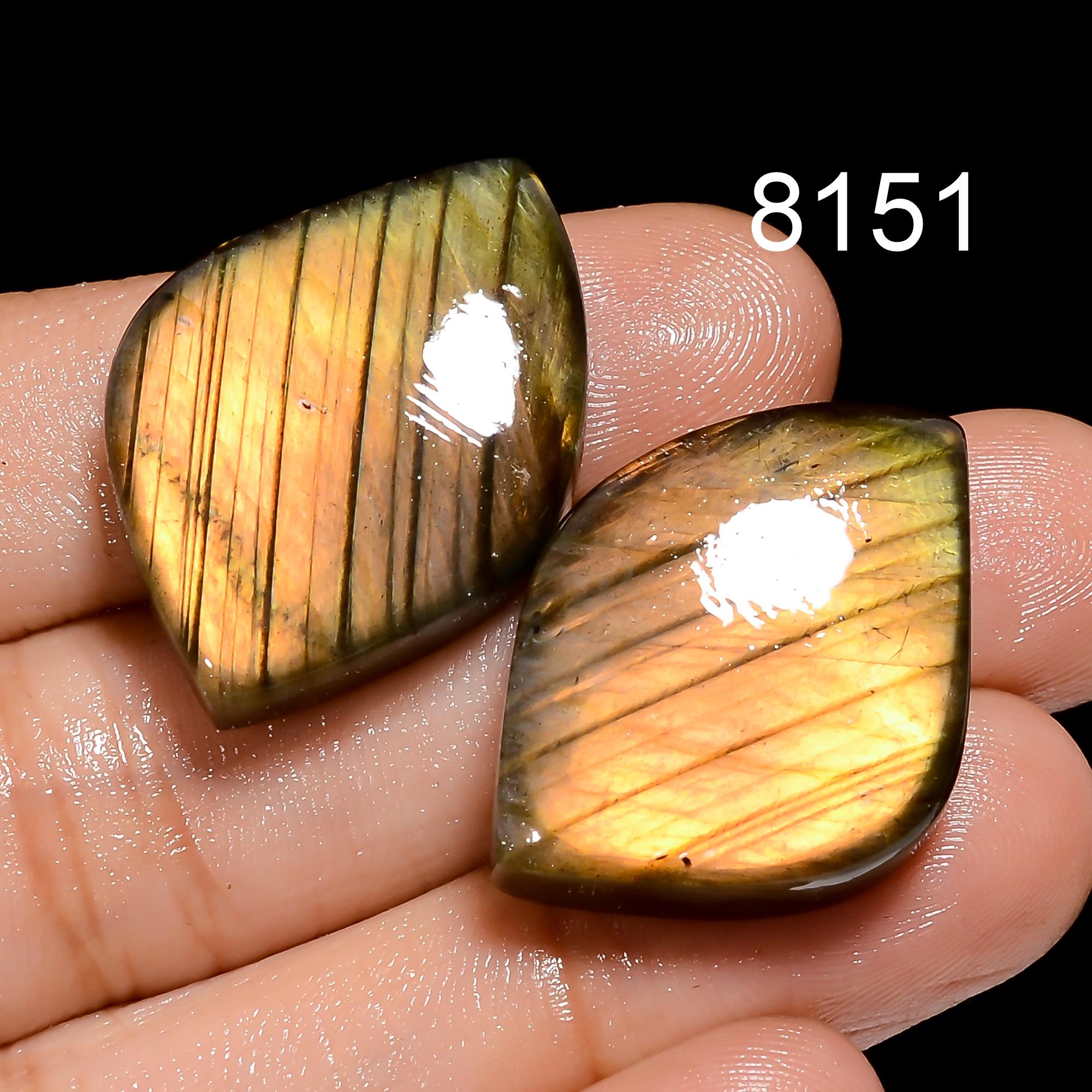 AAA Labradorite Cabochon Gemstone Pair, Mix Shape, Jewelry Making - image 7