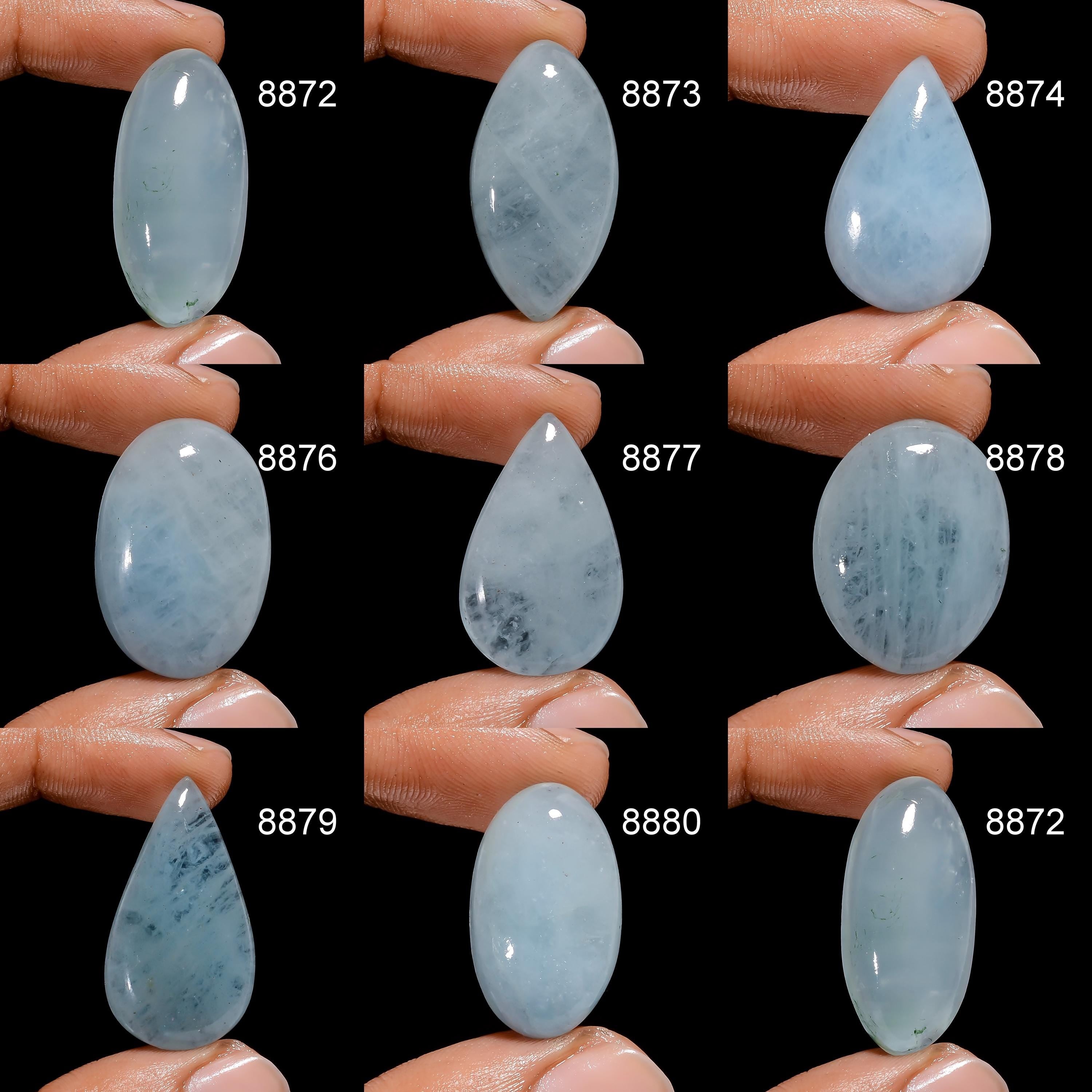Natural Aquamarine Cabochon Gemstone, Mix Shape Loose Stone. - image 9