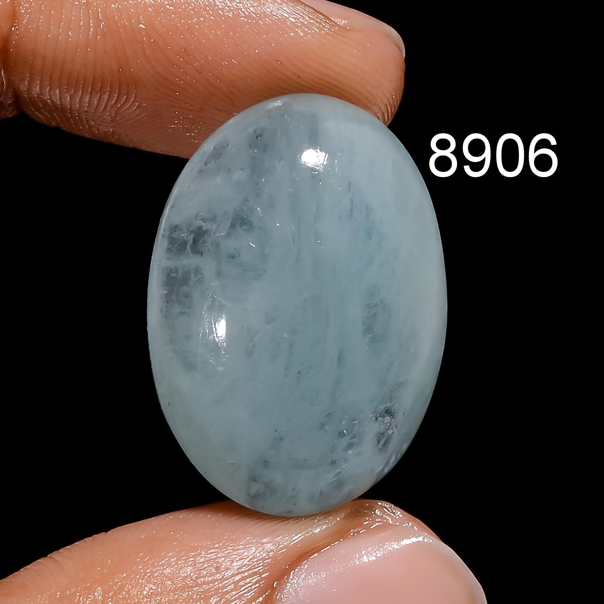 Natural AAA Aquamarine Cabochon, Oval Blue Gemstone, Jewelry Making - image 3