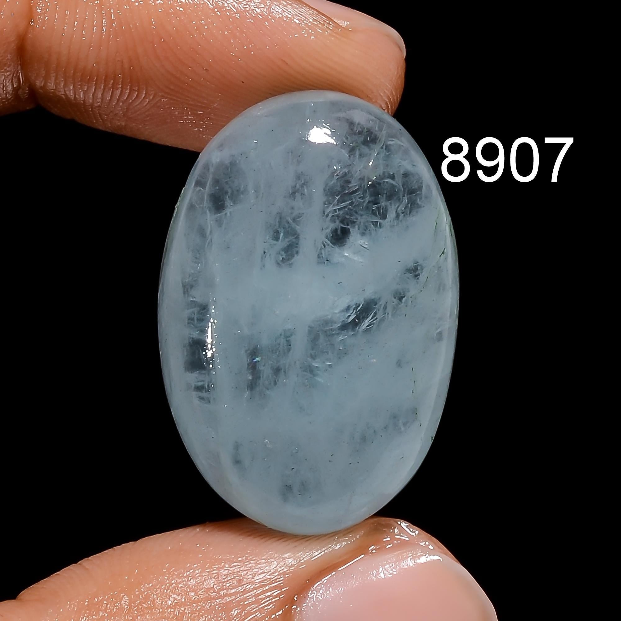 Natural AAA Aquamarine Cabochon, Oval Blue Gemstone, Jewelry Making - image 4