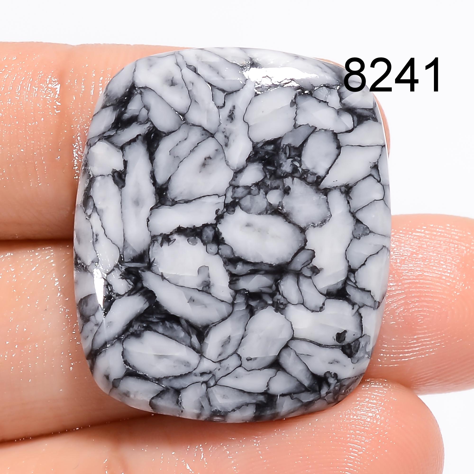 AAA Pinolith Jasper Cabochon: Natural Crystal Gemstone Pendant (28X24X5 mm, 39 Cts