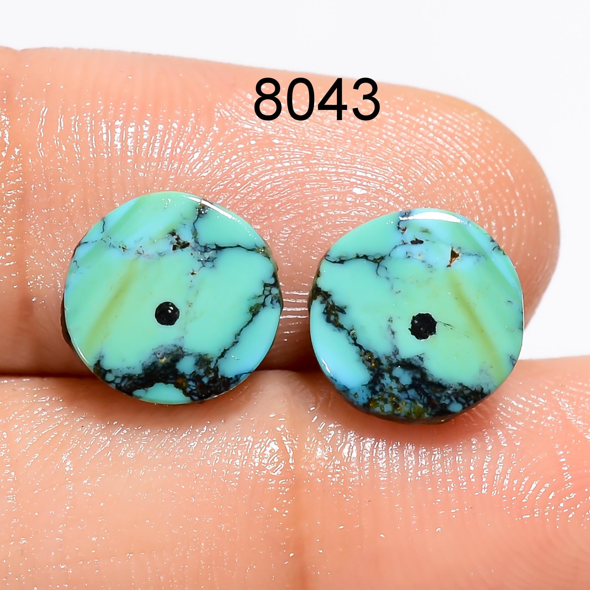 Matched Turquoise Gemstone Pair, AAA Quality Cabochons
