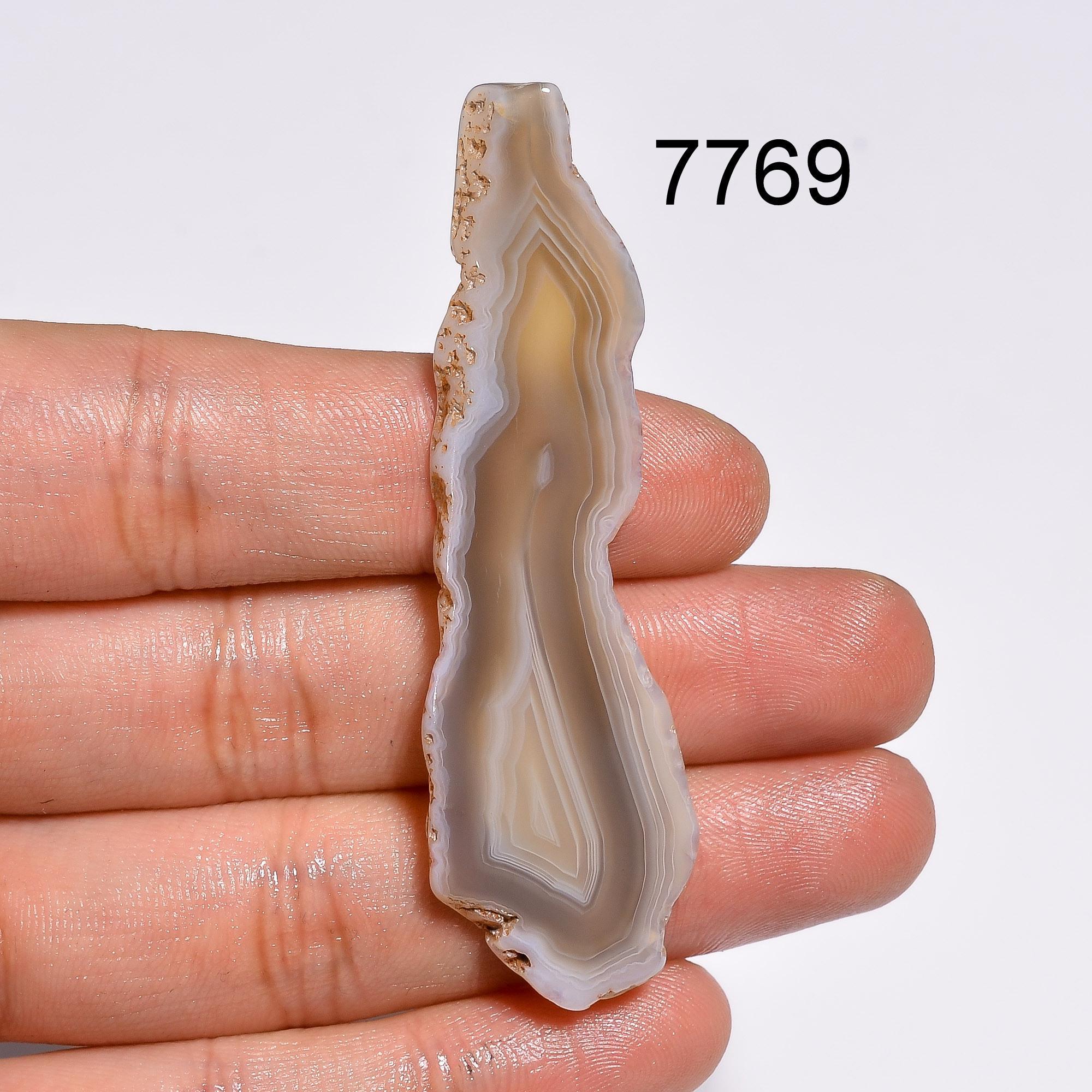 Orange Botswana Agate Slice Cabochon, AAA Gemstone for Jewelry