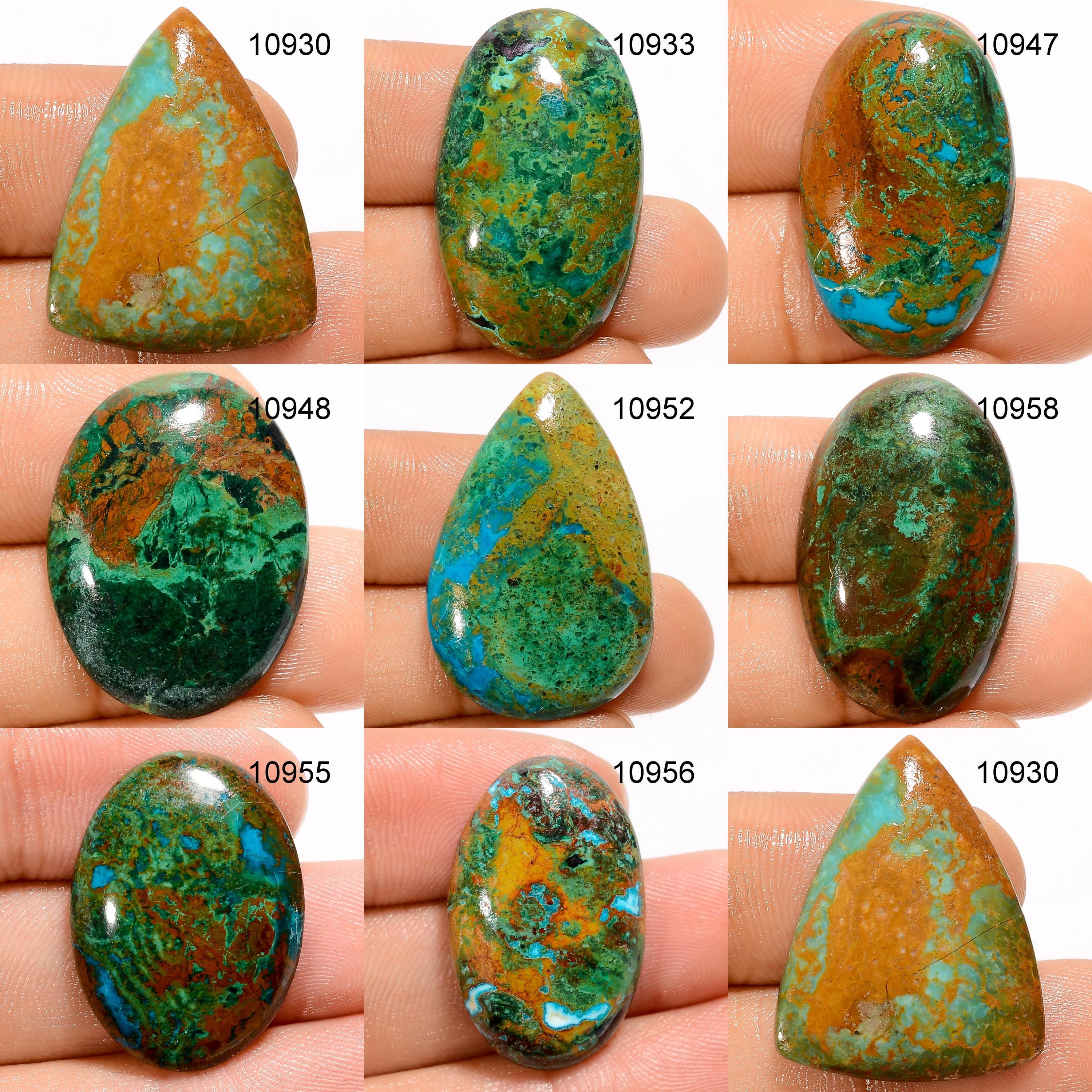 Parrot Wing Chrysocolla Cabochon, Loose Gemstone, Jewelry Making Supply - image 4