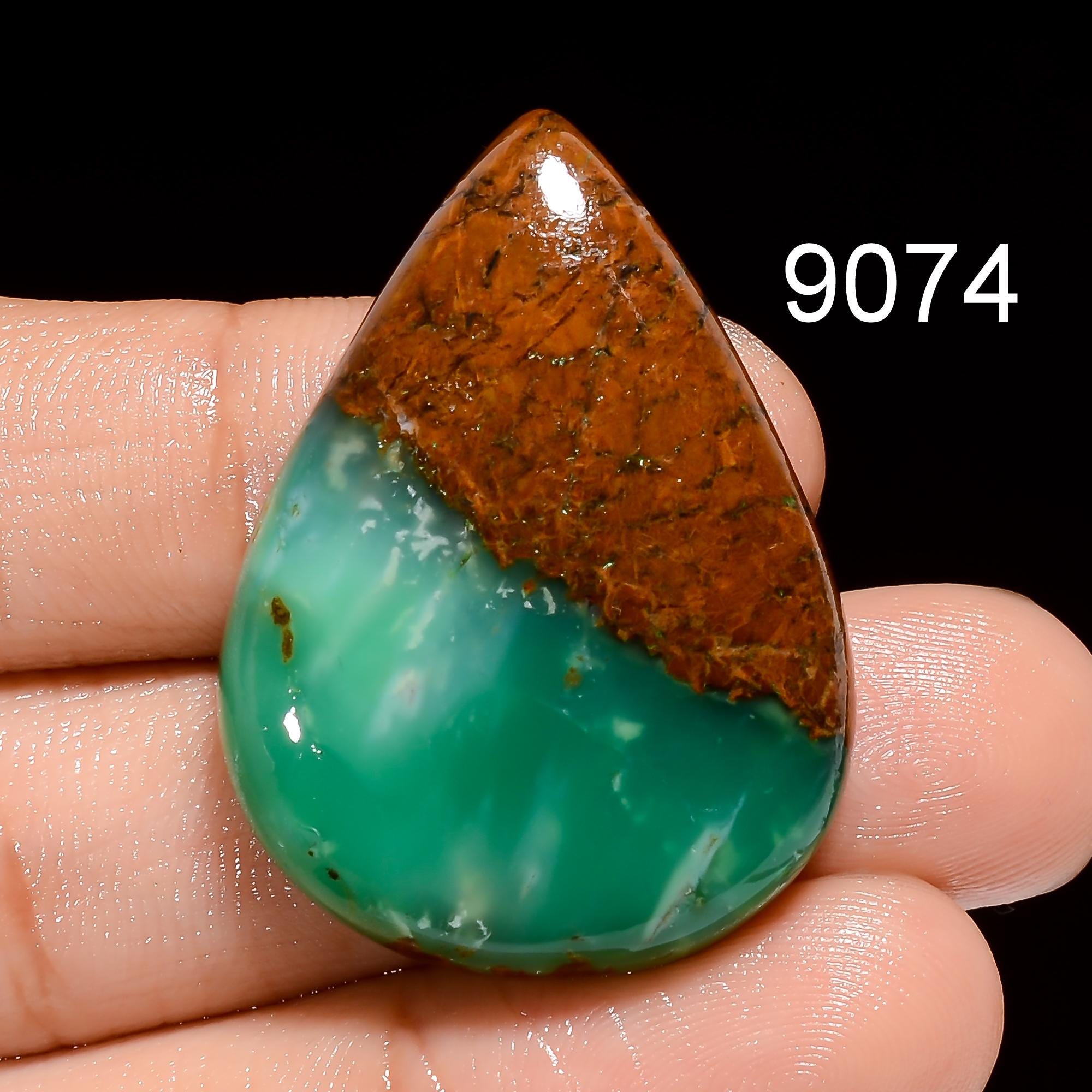 Natural Bio Chrysoprase Cabochon Gemstone, AAA Quality Pendant Stone For Jewelry Making - image 7