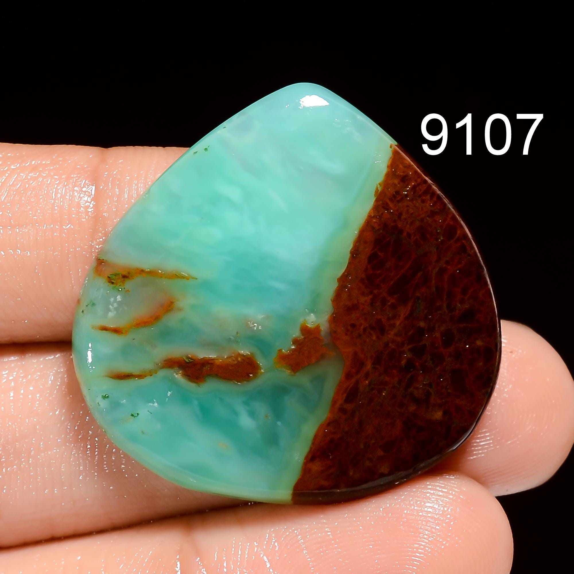 Natural Bio Chrysoprase Cabochon Gemstone, AAA Quality Pendant Stone For Jewelry Making - image 8