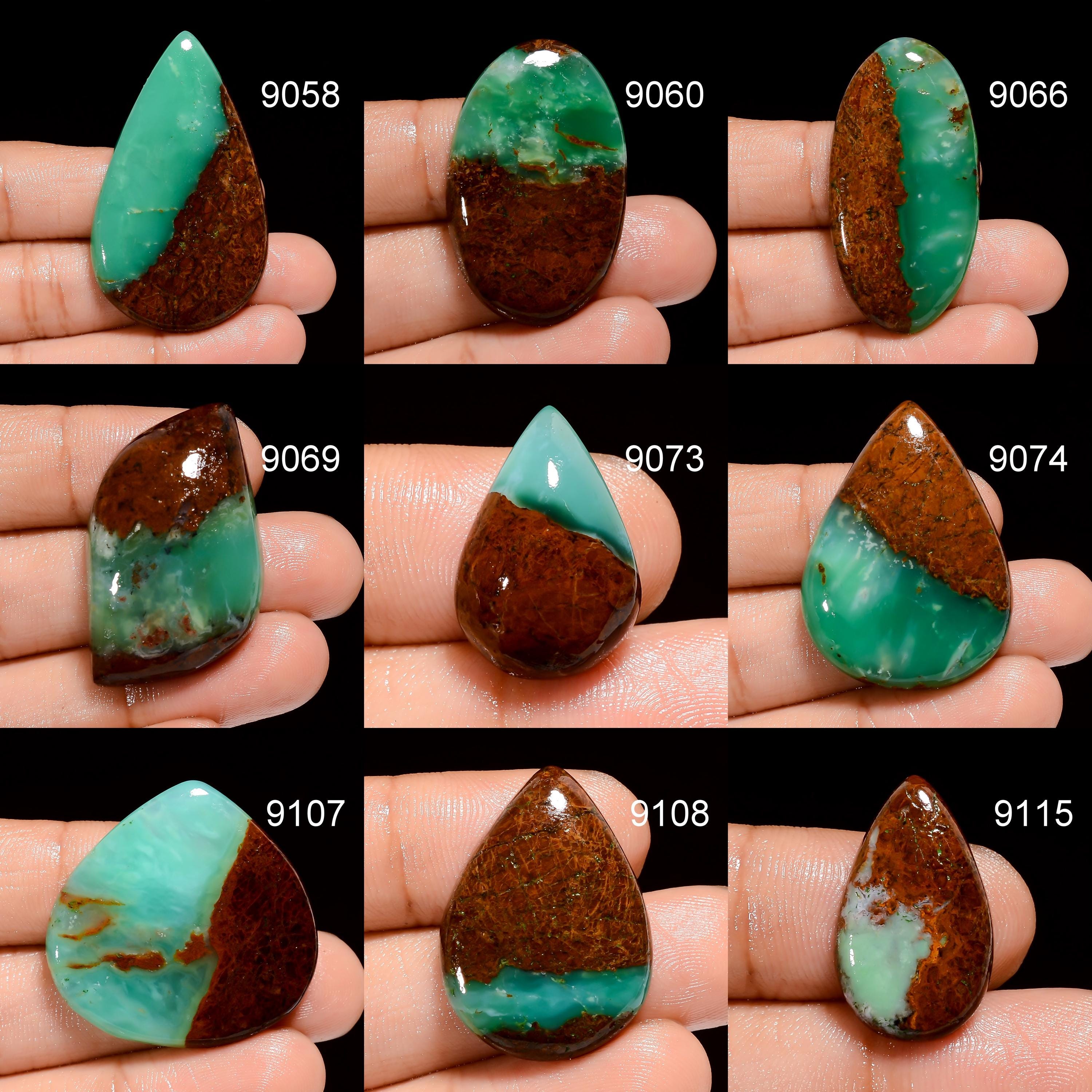 Natural Bio Chrysoprase Cabochon Gemstone, AAA Quality Pendant Stone For Jewelry Making - image 2