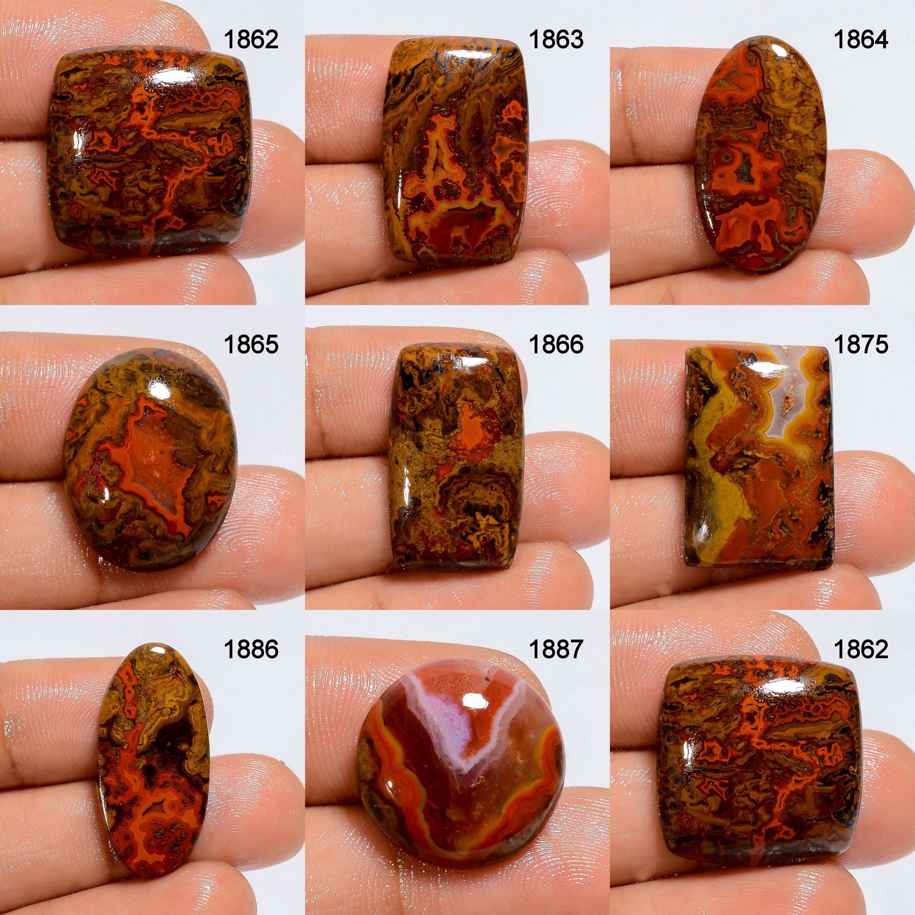 AAA Seam Agate Cabochon, Natural Polished Gemstone, Mexico - image 2
