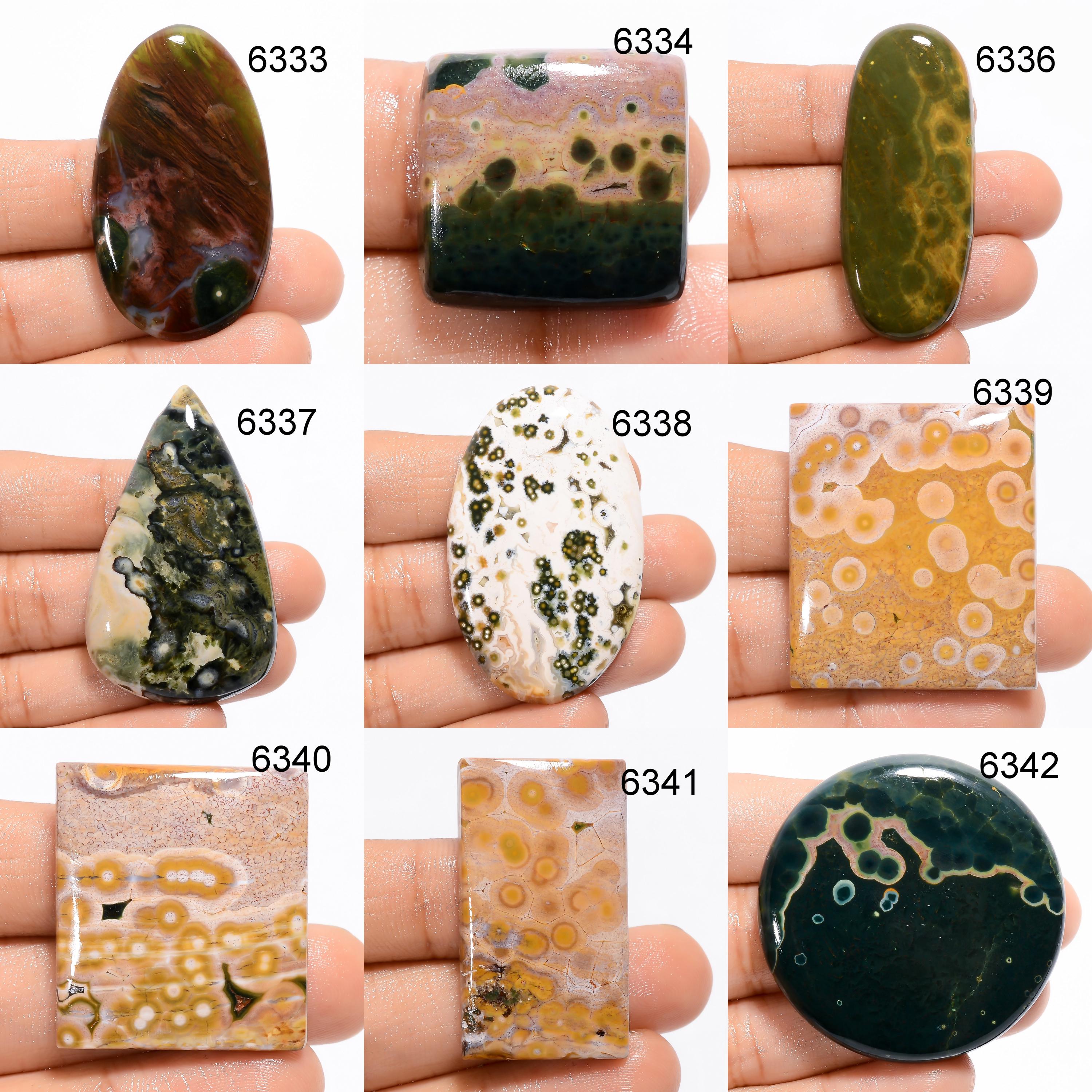 Natural Ocean Jasper Cabochon, Designer Gemstone, Jewelry Making Supply - image 3