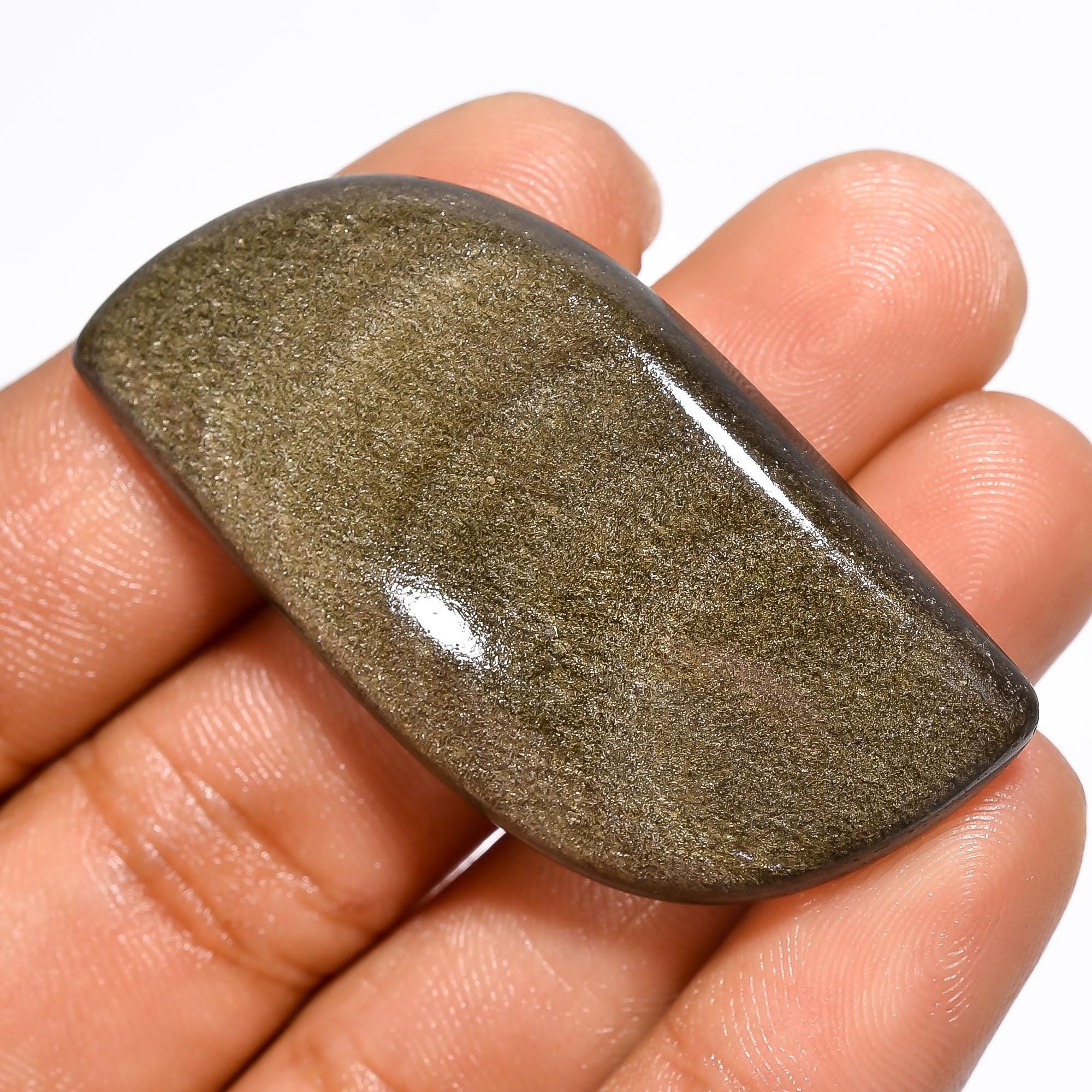 Golden Sheen Obsidian Gemstone, Natural Golden Obsidian Cabochon, Loose Healing Gemstone Crystal For Jewelry Making Supp - image 7