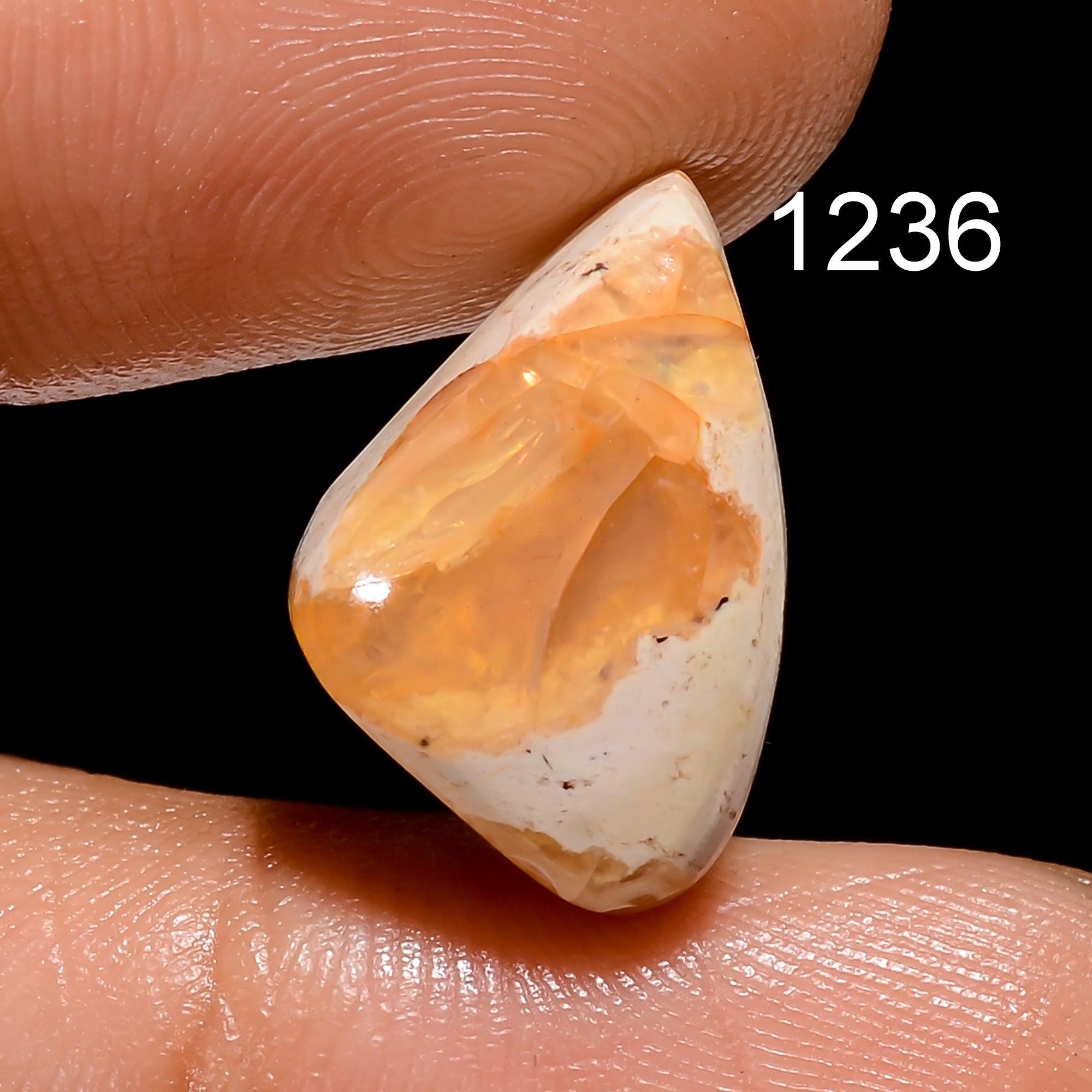 Mexican Fire Opal Gemstone, Oval Shape Natural Opal Cabochon Gemstone, Loose Mexican Opal Gemstone For Jewelry Pendant M - image 6
