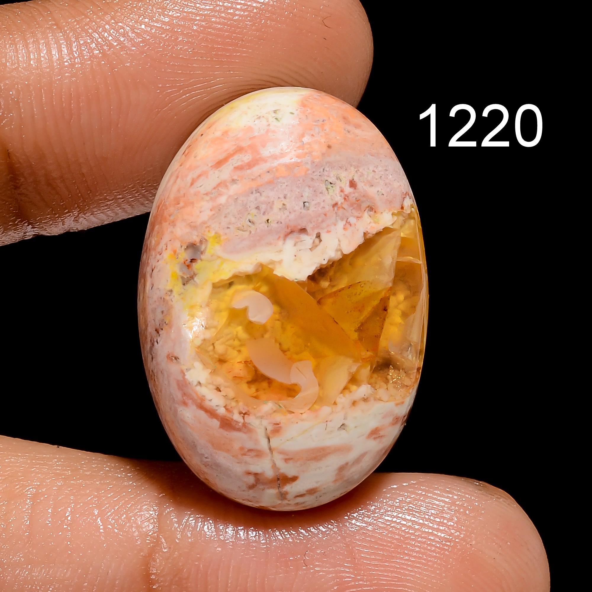 Mexican Fire Opal Gemstone, Oval Shape Natural Opal Cabochon Gemstone, Loose Mexican Opal Gemstone For Jewelry Pendant M - image 3