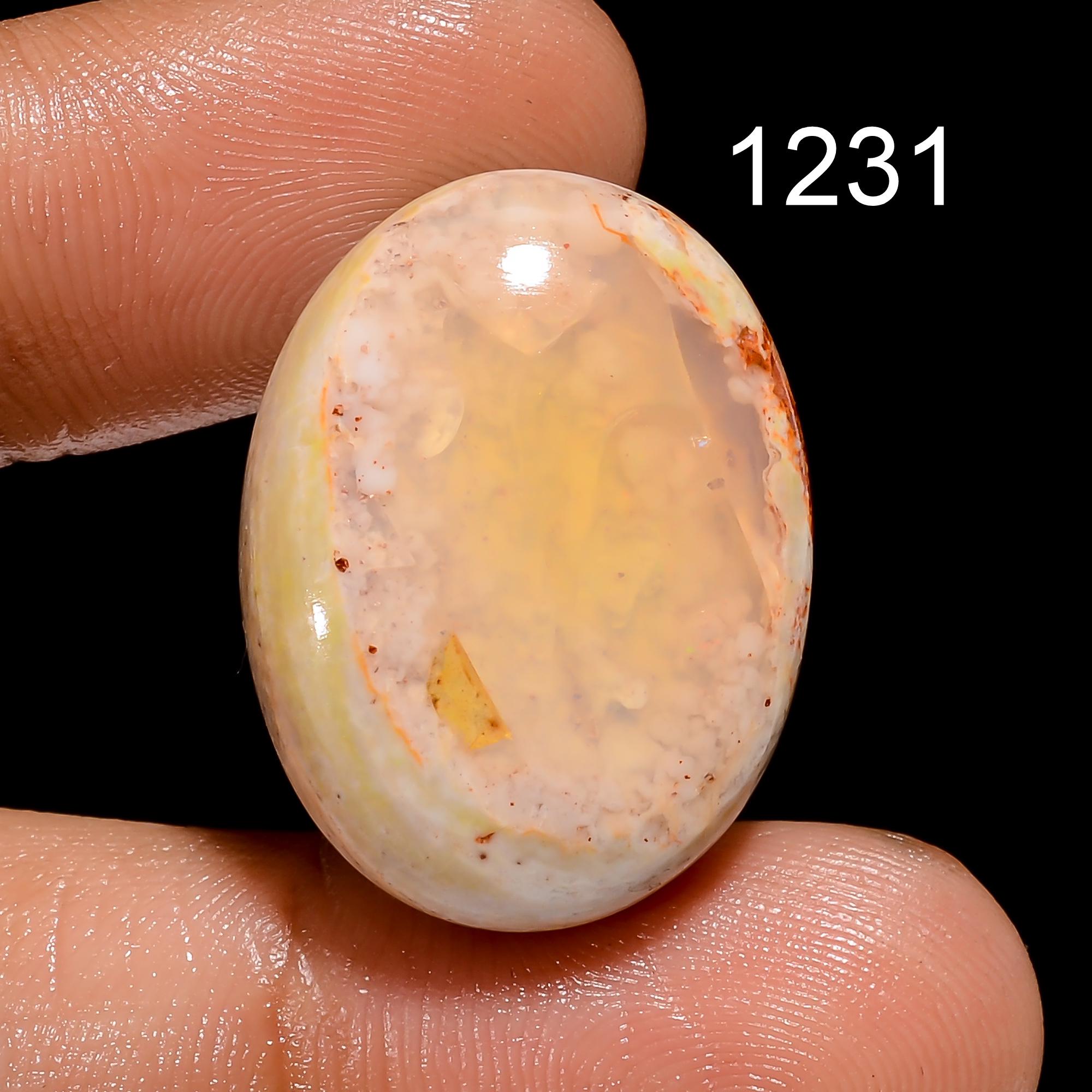 Mexican Fire Opal Gemstone, Oval Shape Natural Opal Cabochon Gemstone, Loose Mexican Opal Gemstone For Jewelry Pendant M - image 4