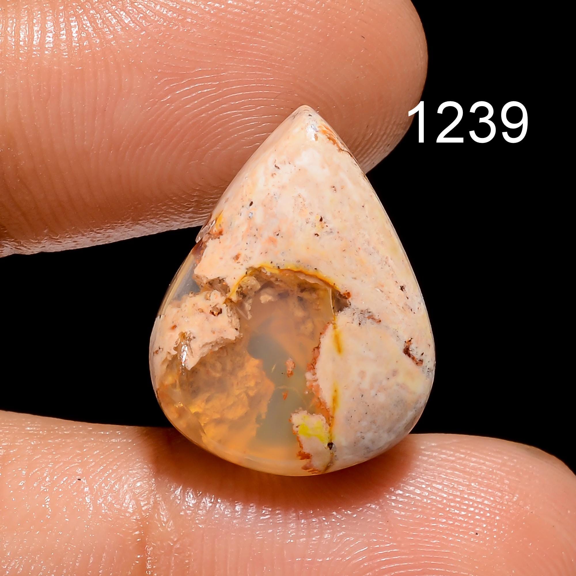 Mexican Fire Opal Gemstone, Oval Shape Natural Opal Cabochon Gemstone, Loose Mexican Opal Gemstone For Jewelry Pendant M - image 8
