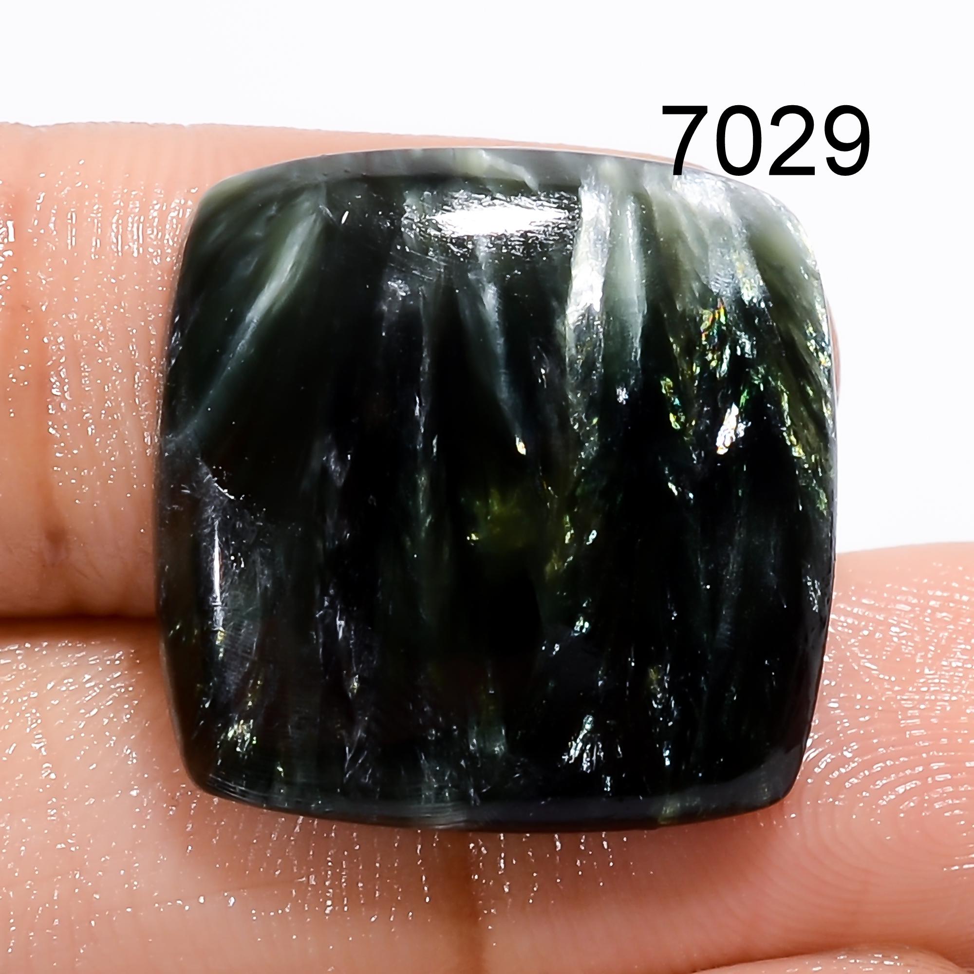 AAA Green Seraphinite Cabochon, Natural Gemstone for Jewelry - image 10