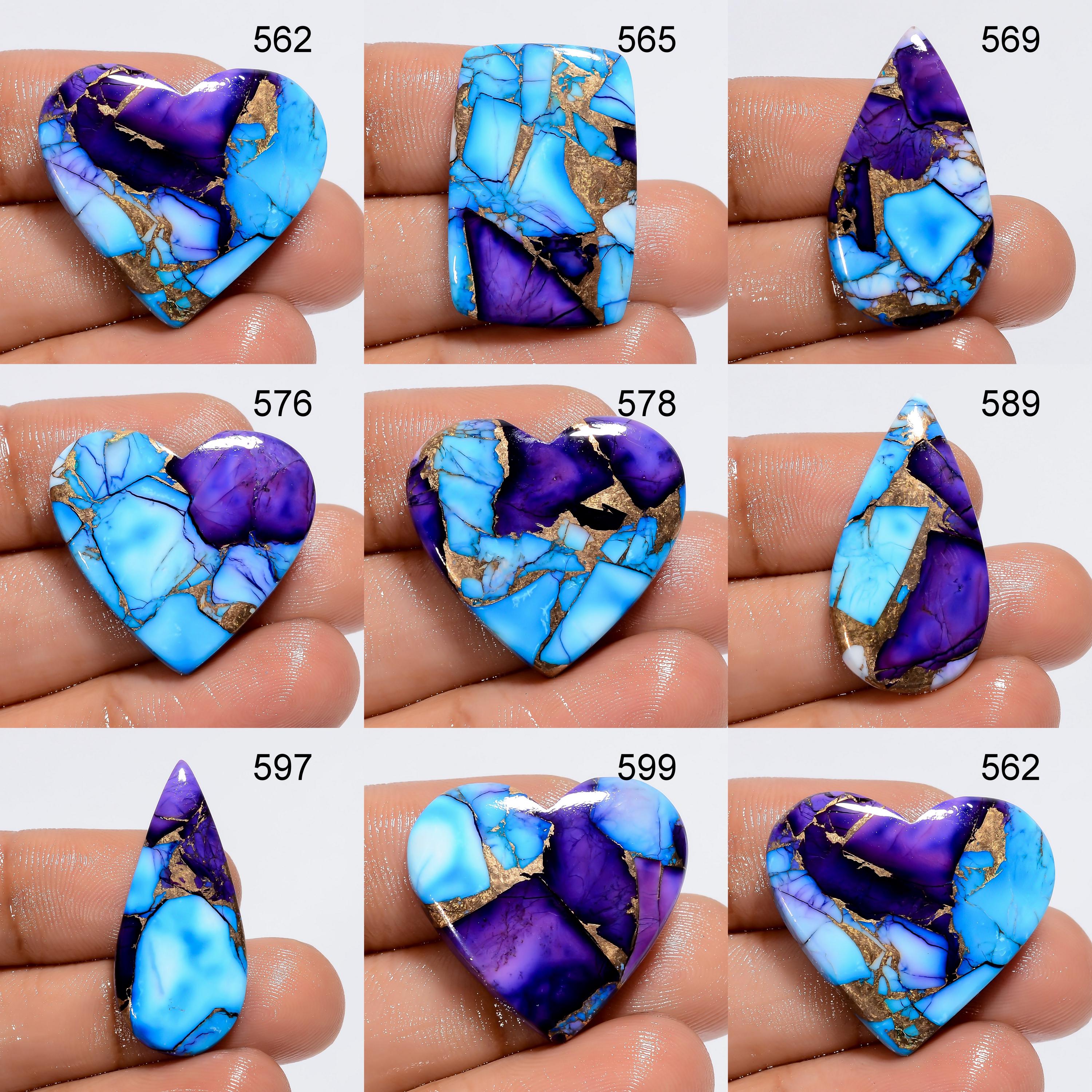 Purple Copper Turquoise Cabochon Mix Shape Loose Gemstone For Jewelry Making - image 5