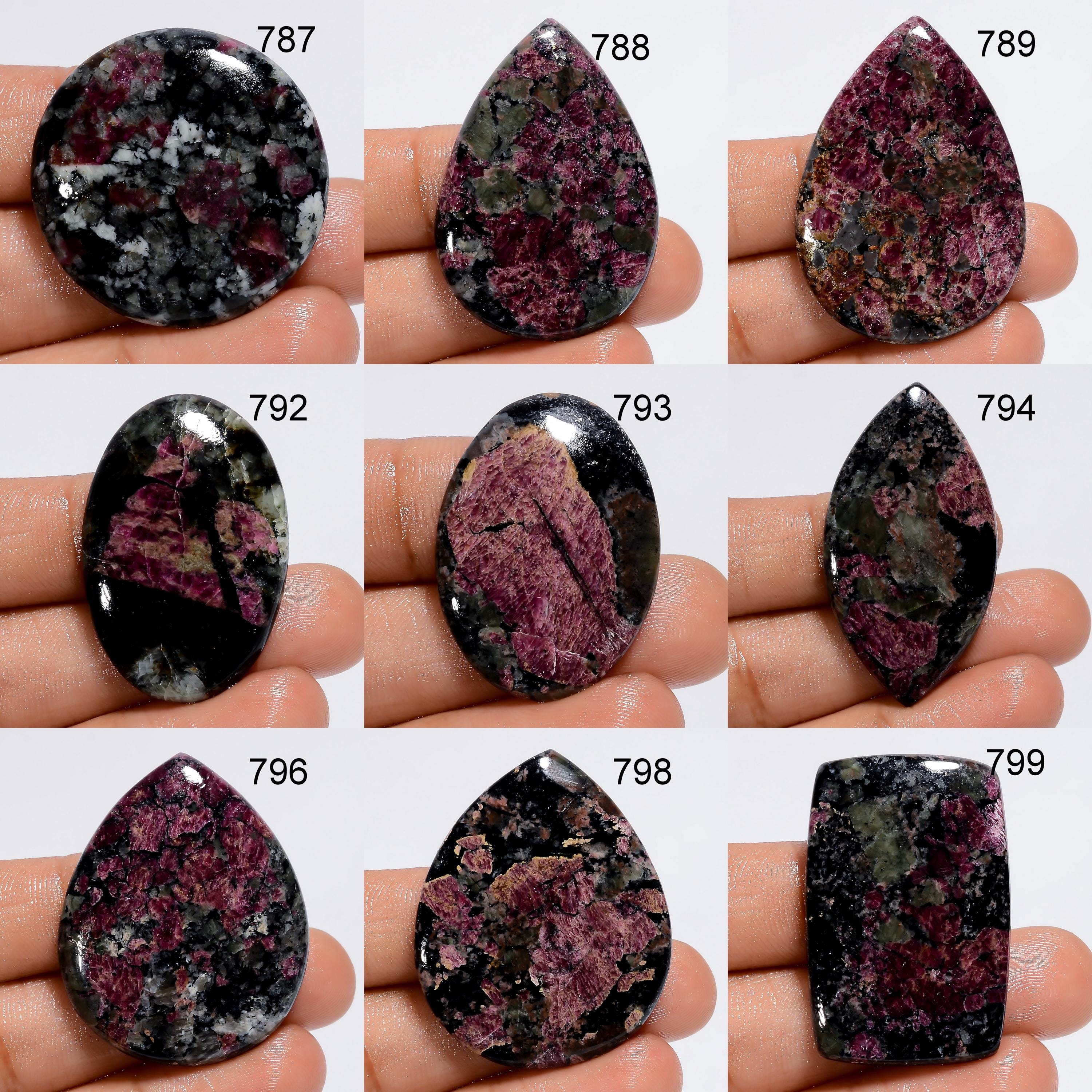 Natural Eudialyte Gemstone Cabochon, DIY Pendant Necklace Jewelry Supply - image 3