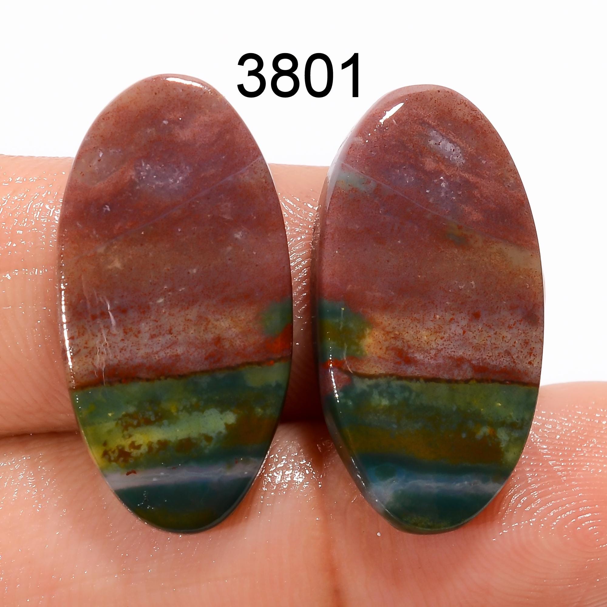 AAA Bloodstone Cabochon Pair: Natural Gemstone for Jewelry Making - image 6