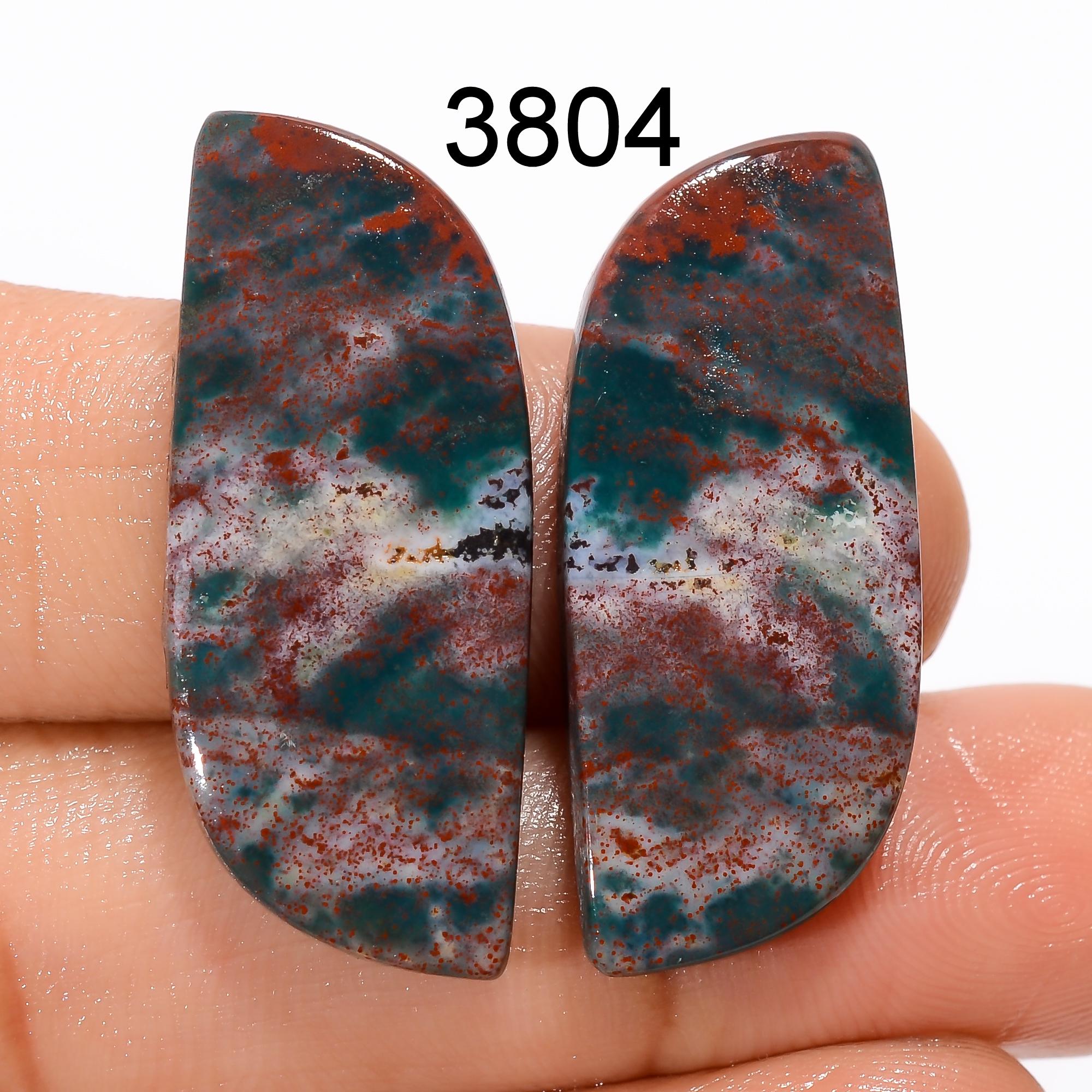 AAA Bloodstone Cabochon Pair: Natural Gemstone for Jewelry Making - image 8