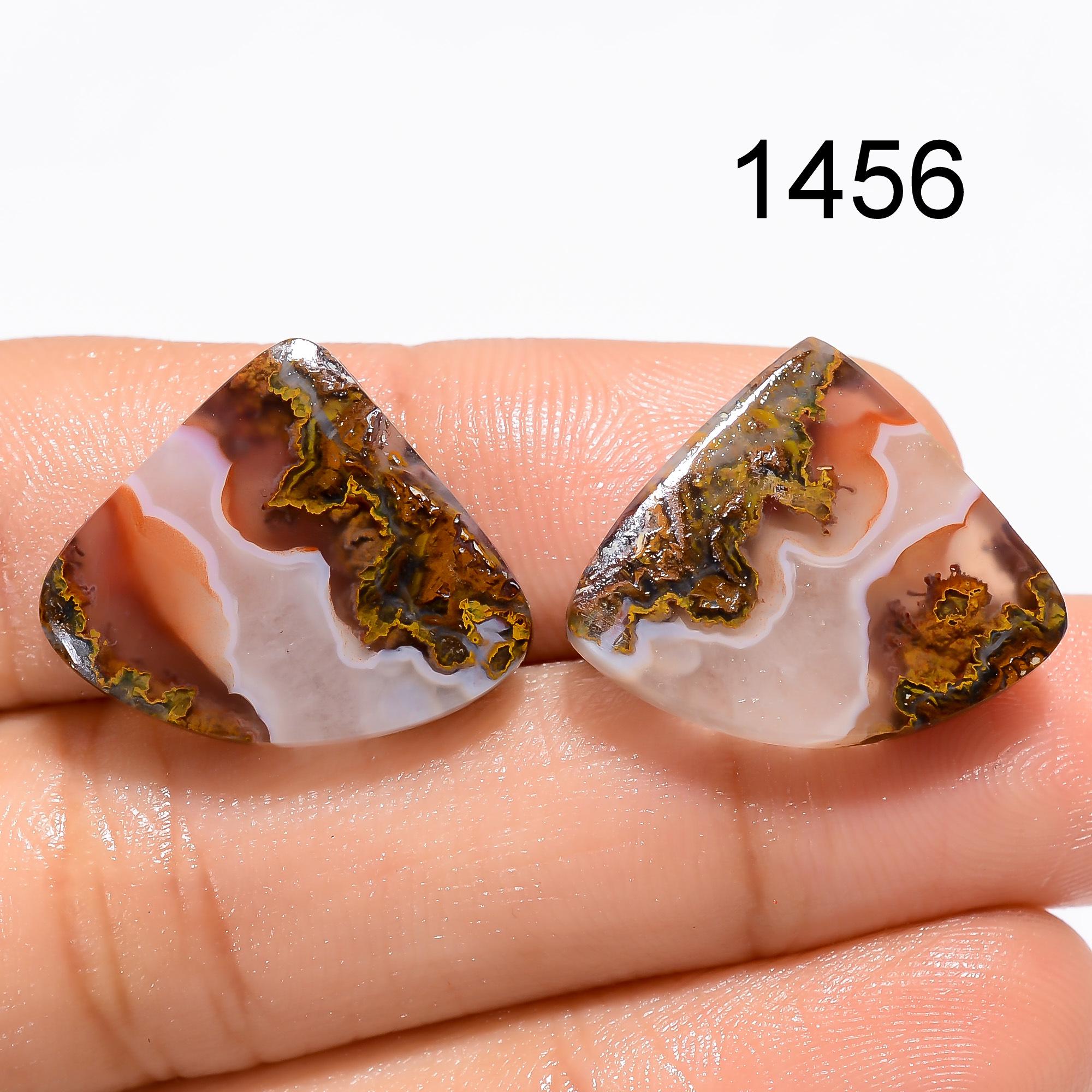 Seam Agate Pair Gemstone Cabochon, Mix Shape Polished Loose Designer Crystal Gemstone, Pendant Necklace Jewelry making s