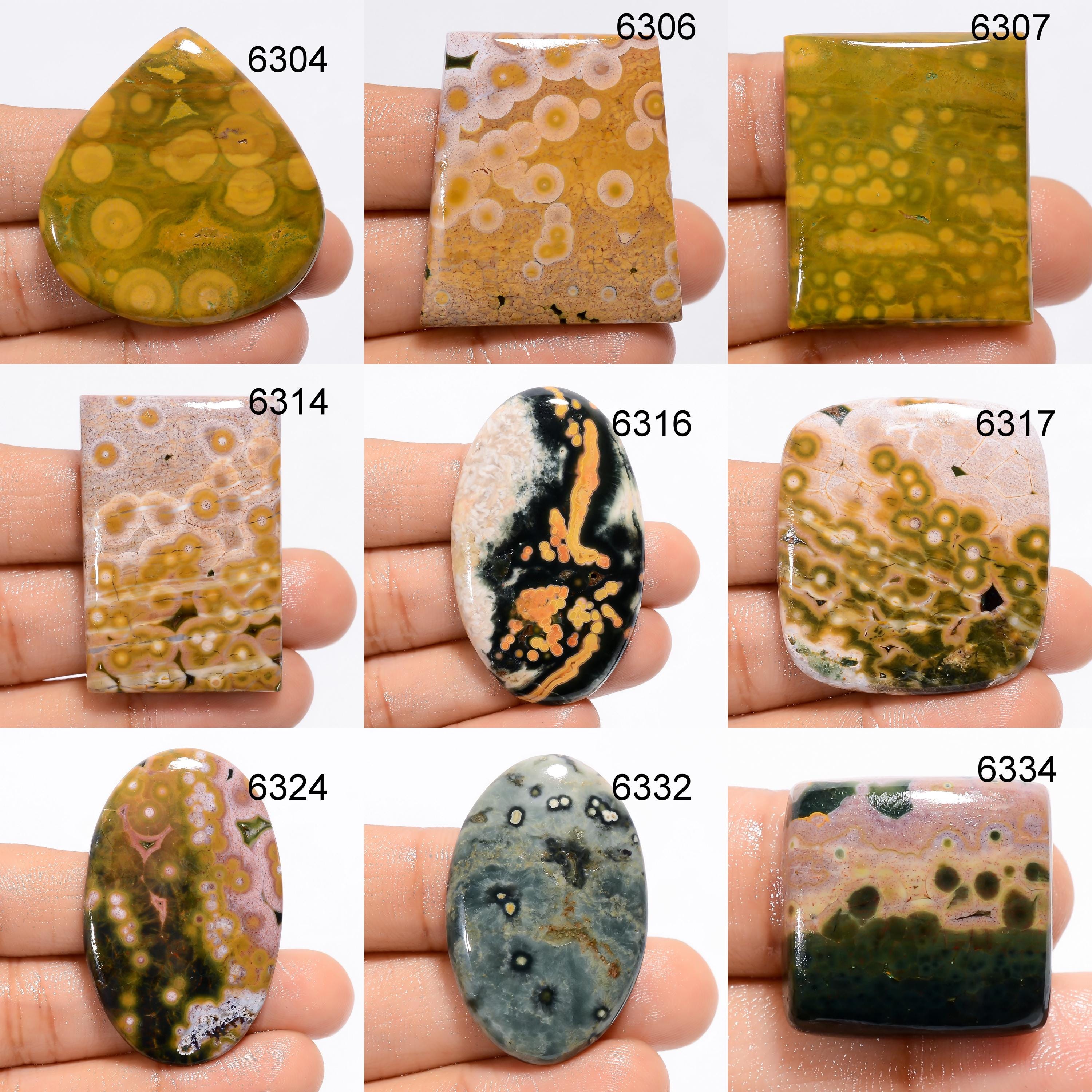 Natural Ocean Jasper Cabochon, Mix Shape Designer Gemstone, Loose Gemstone Pendant For Jewelry Making Supply, Christmas  - image 3