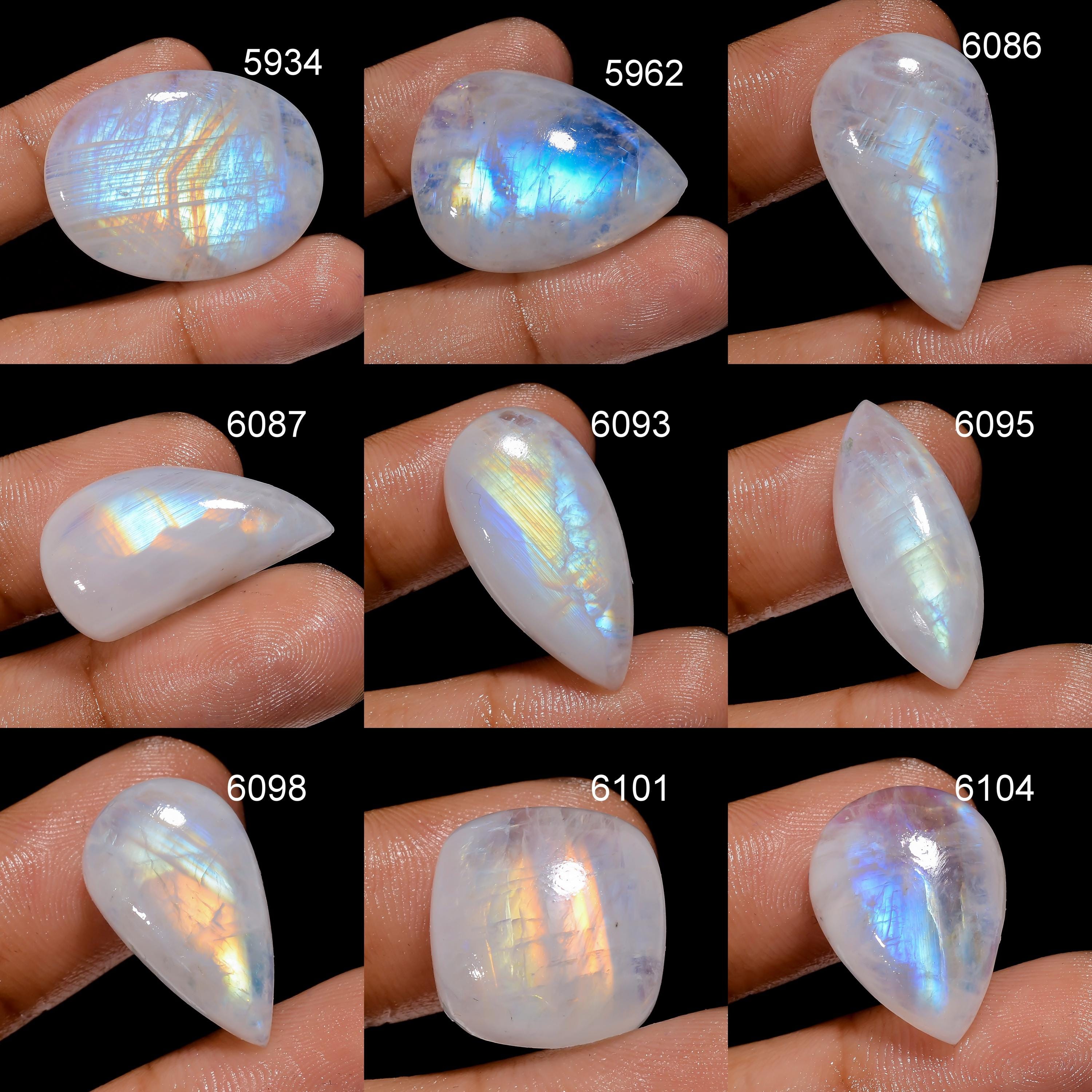 Natural Rainbow Moonstone Gemstone, For Jewelry Making Supply, Healing Crystal - image 4