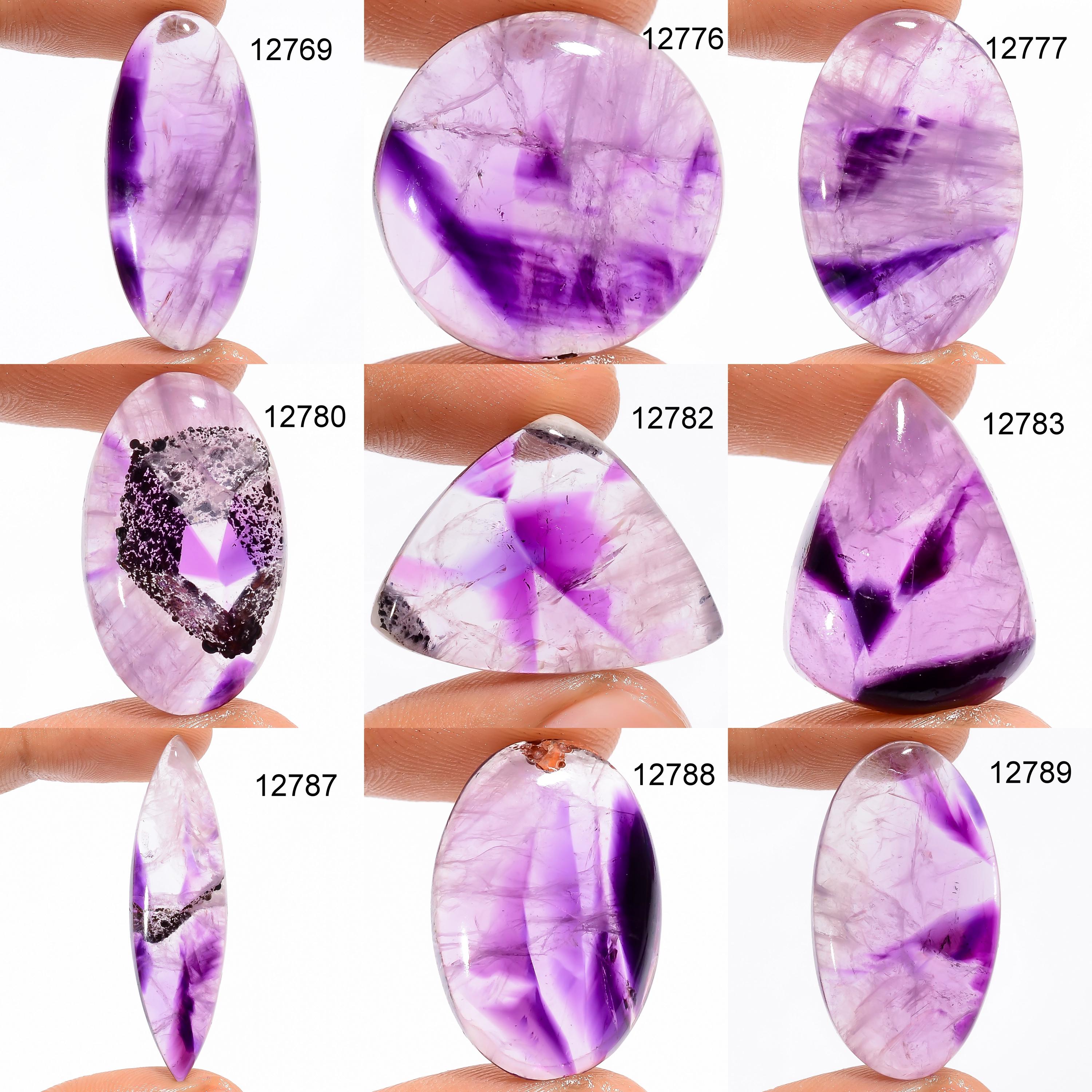 Natural Trapiche Amethyst Gemstone,Mix Shape Unique Star Chevron Amethyst Cabochon. - image 4